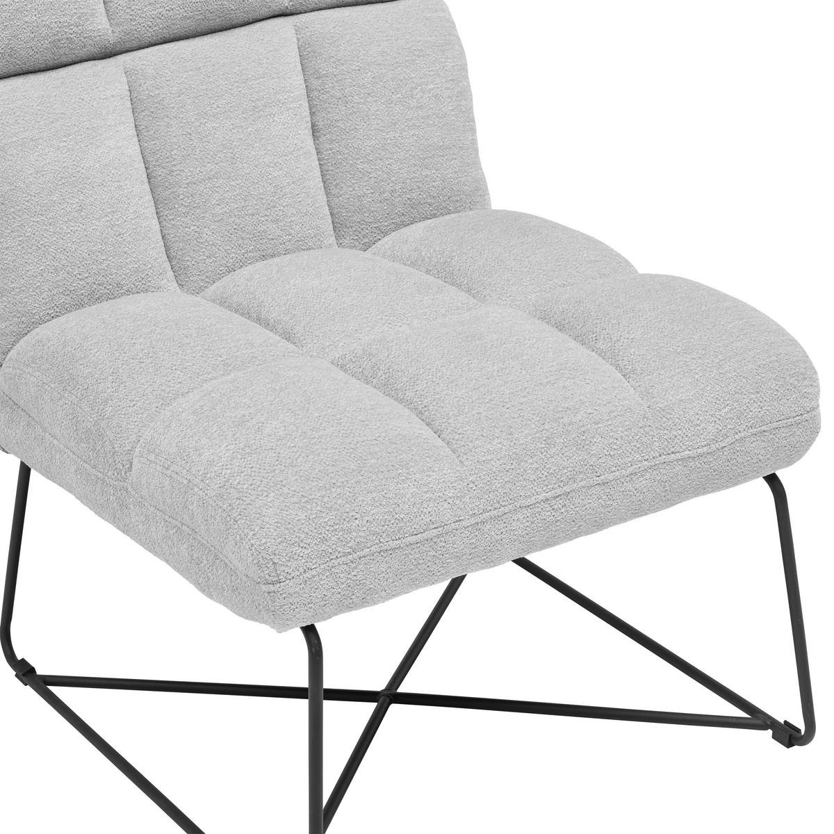 Sessel Marco Hellgrau - Hellgrau/Schwarz, Modern, Textil/Metall (62/86/87cm) - Based
