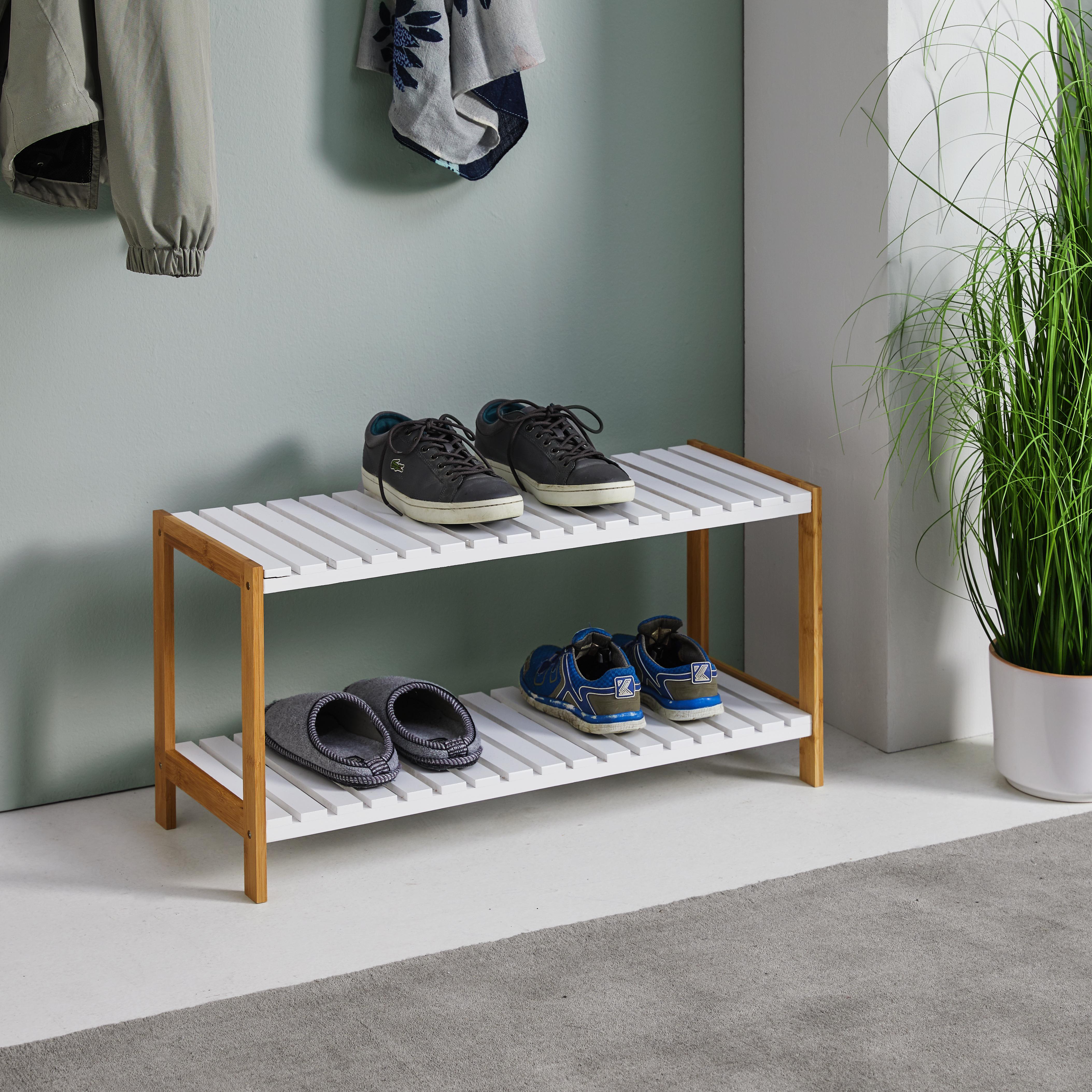 Regal in Weiß/Buchefarben 'Mirella' - Buchefarben/Weiß, MODERN, Holz (70/36/26cm) - Bessagi Home