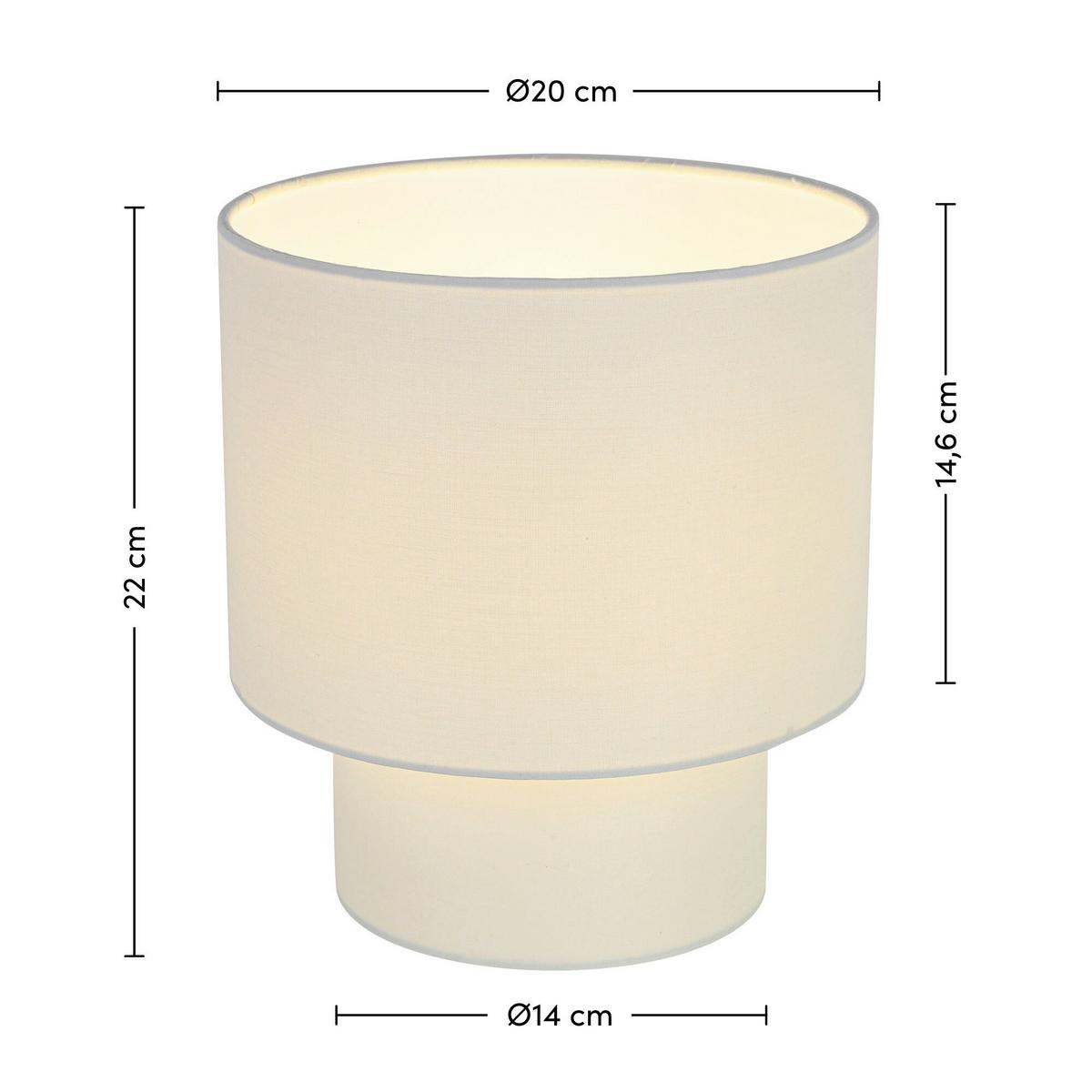 Namizna Svetilka Dhalia - krem barve/bela, Moderno, kovina/umetna masa (20/22cm) - Mömax