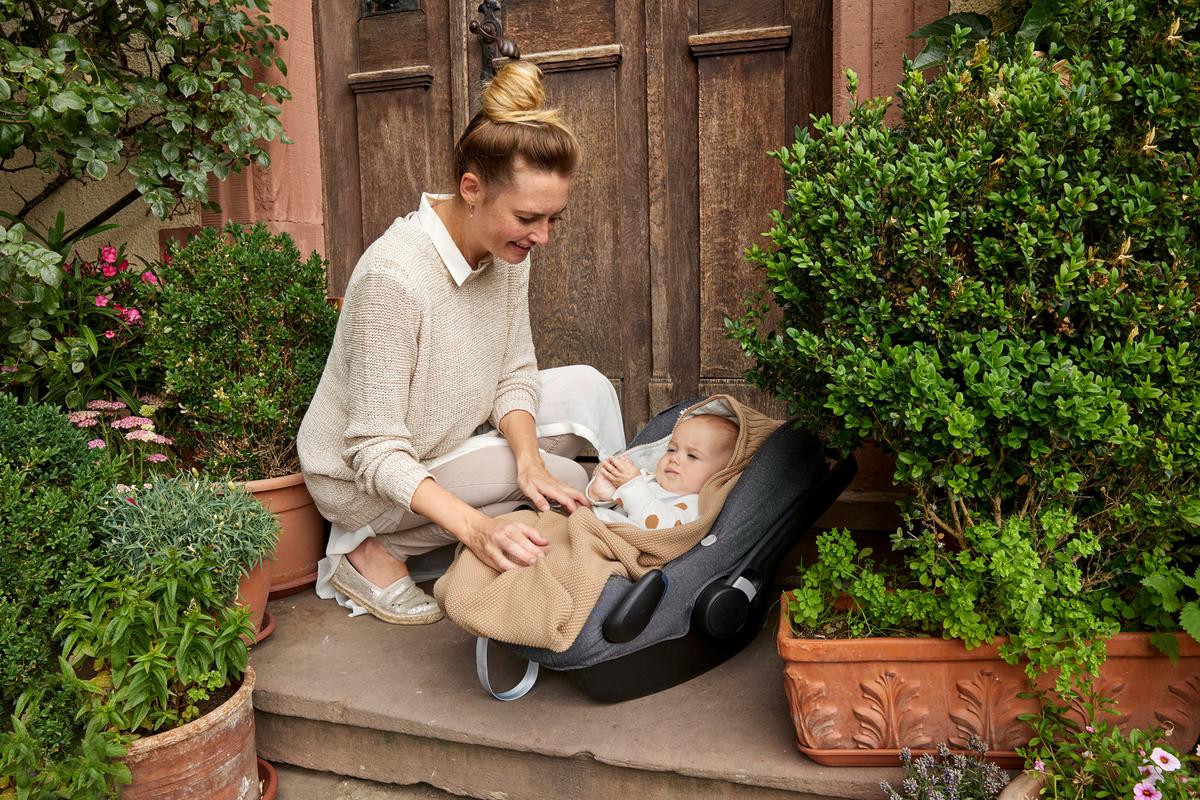 BECIK 1542014302 - kolor piaskowy/szary, Basics, tkanina (78/0,5/78cm) - Lässig