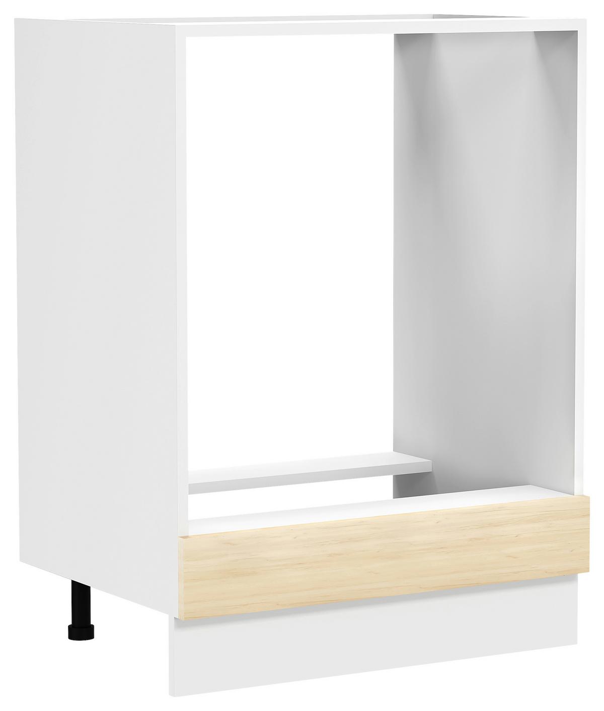 Omara Za Vgradnjo Štedilnika Fasola, Bela, Hrast, Š 60cm - bela/medeni hrast, Trend, umetna masa/leseni material (60/82/46cm) - MID.YOU