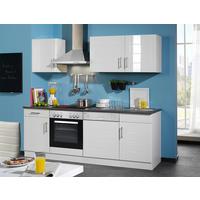 Küchenleerblock Nevada B: ca. 220cm Weiß Hochglanz - Chromfarben/Weiß Hochglanz, MODERN, Holzwerkstoff/Metall (220cm) - Held