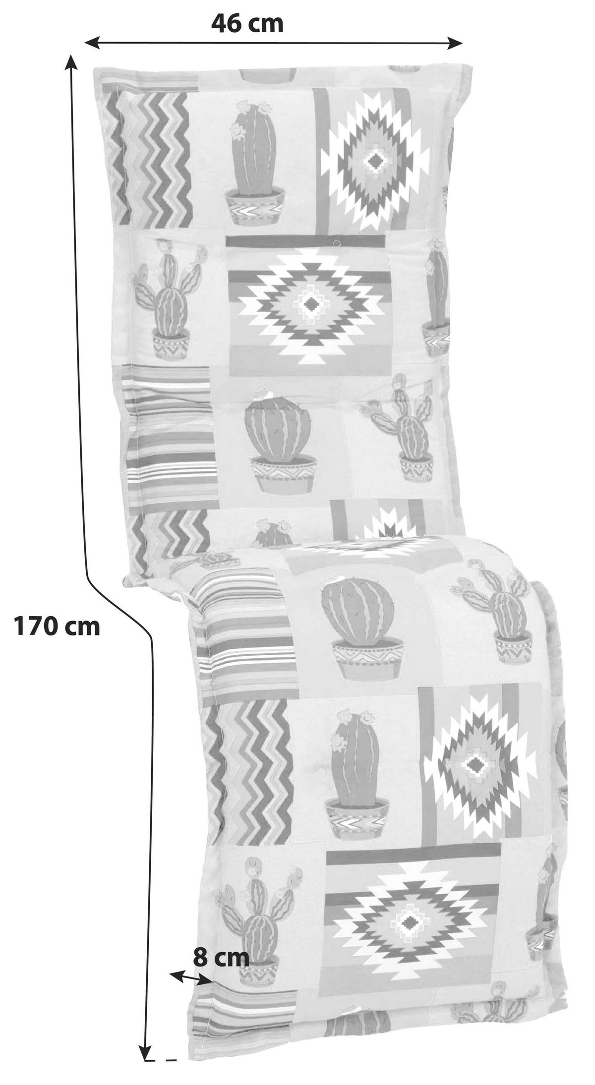 Relaxsesselauflage Tijuana ca. 170x46 cm Kaktus - Design (170/46/8cm) - Gardenson