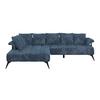 Kutna Garnitura Vanessa New - plava/crna, Moderno, tekstil/metal (200/297cm) - Modern Living
