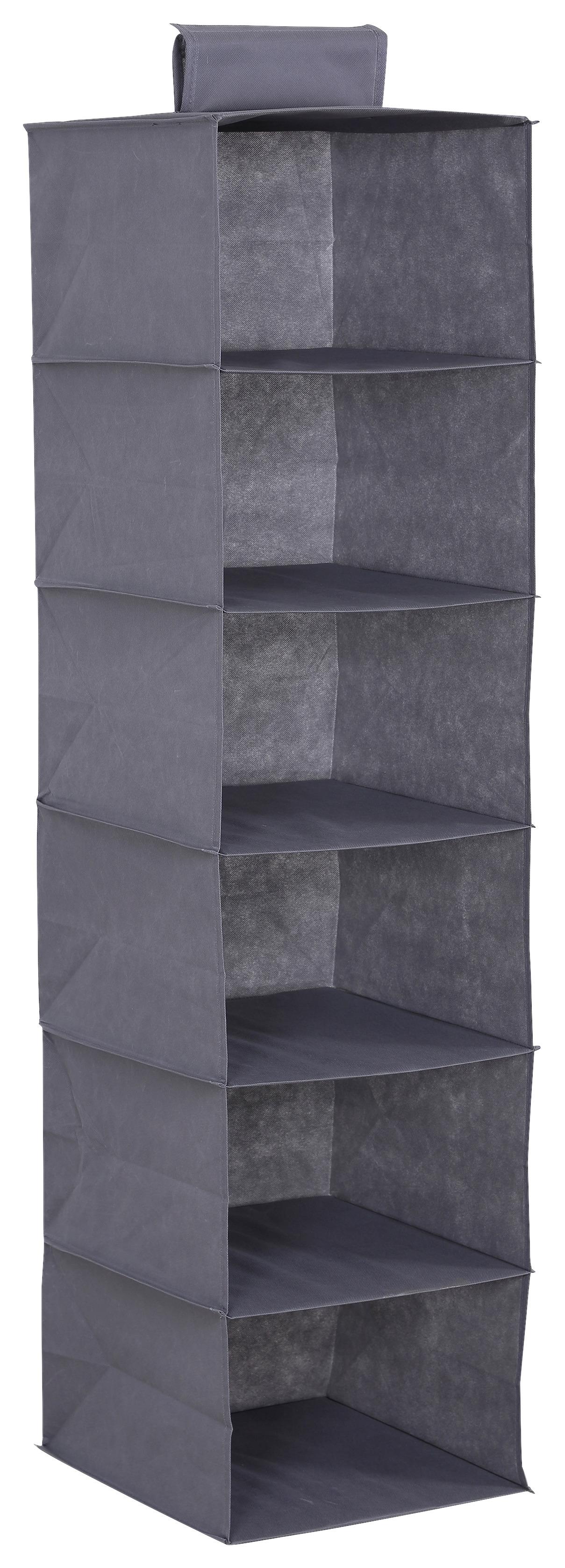 Viseči Organizator Kläck Sb-, Siva, 6 Predalov - siva, Konvencionalno, karton/tekstil (33/125/35cm) - Modern Living