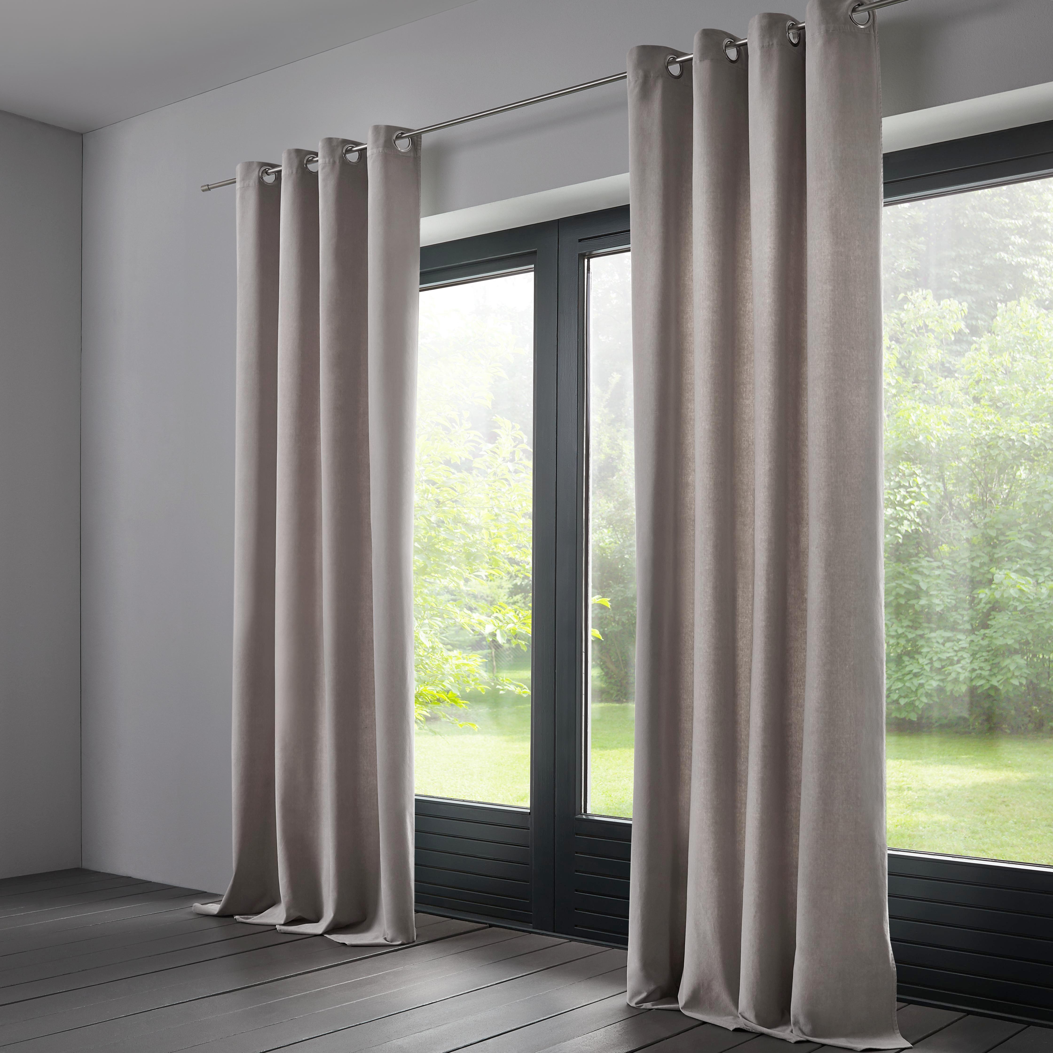 Vorhang in Hellgrau ca. 135x245 cm 'Hannah' - Hellgrau, KONVENTIONELL, Textil (135/245cm) - Bessagi Home