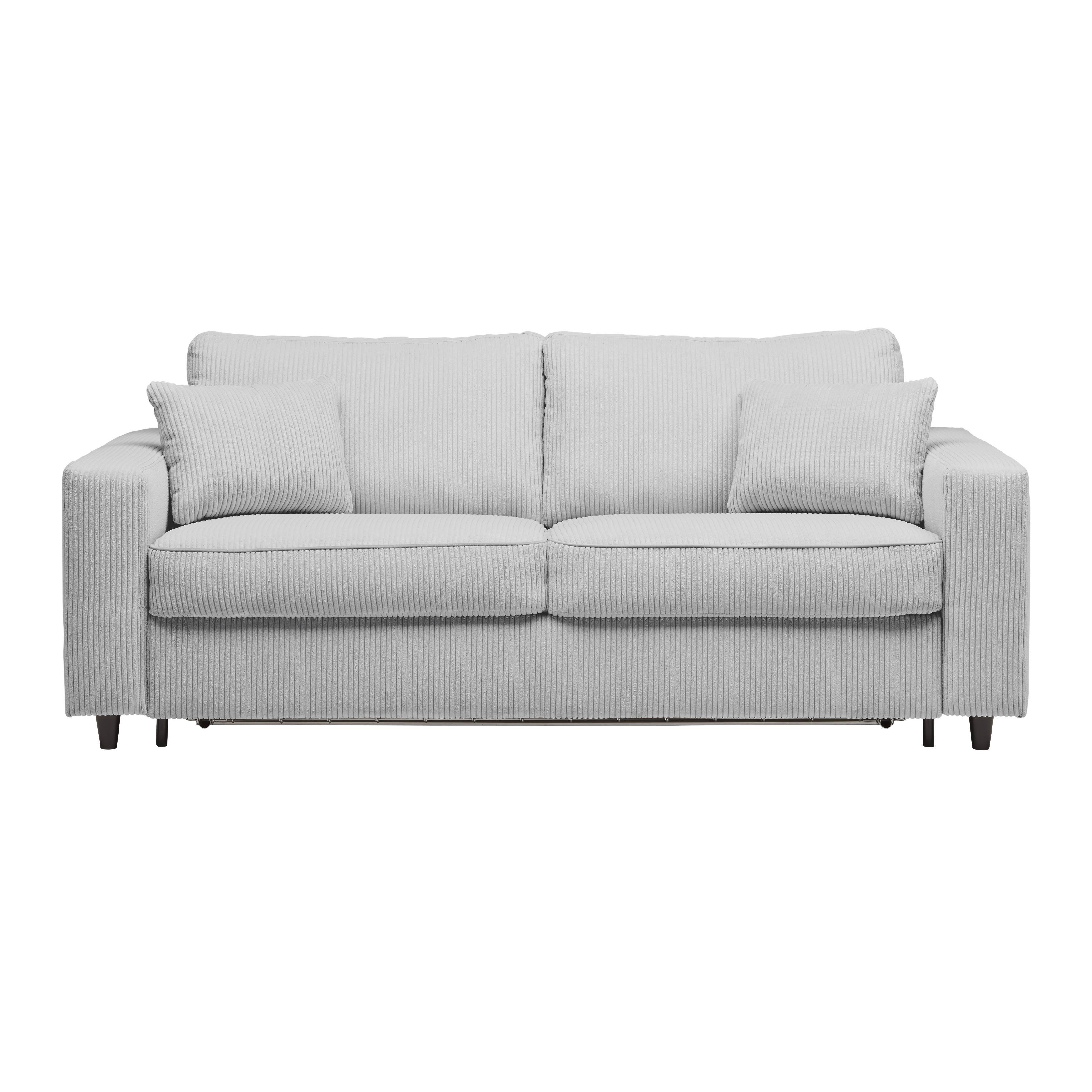 BÄDDSOFFA AGNETA -BASED- - ljusgrå/svart, Modern, trä/textil (200/83/97cm) - Based