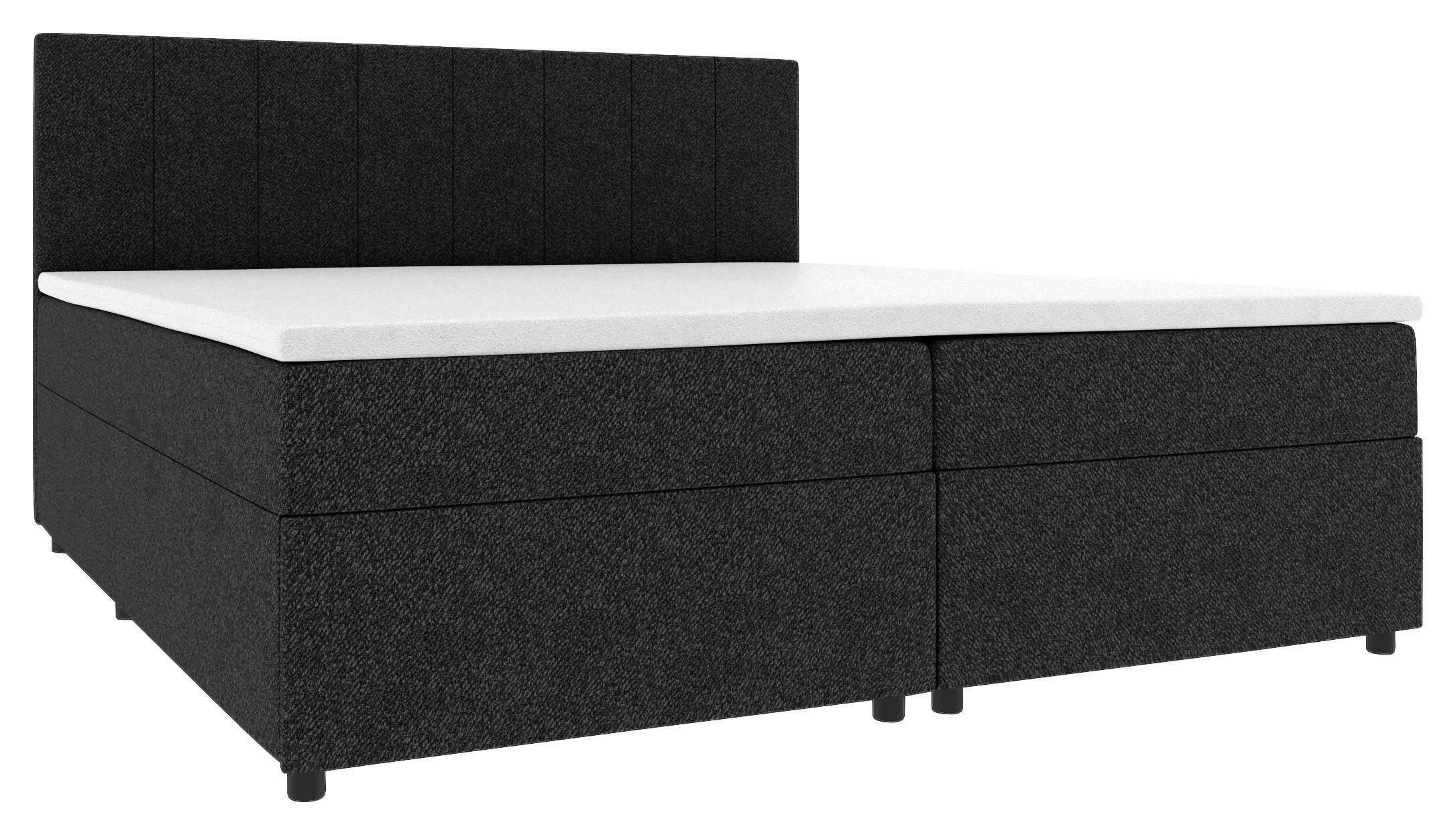 Boxbett Odin Schwarz ca. 140x200cm - Schwarz, KONVENTIONELL, Kunststoff/Textil (140/200cm) - Based
