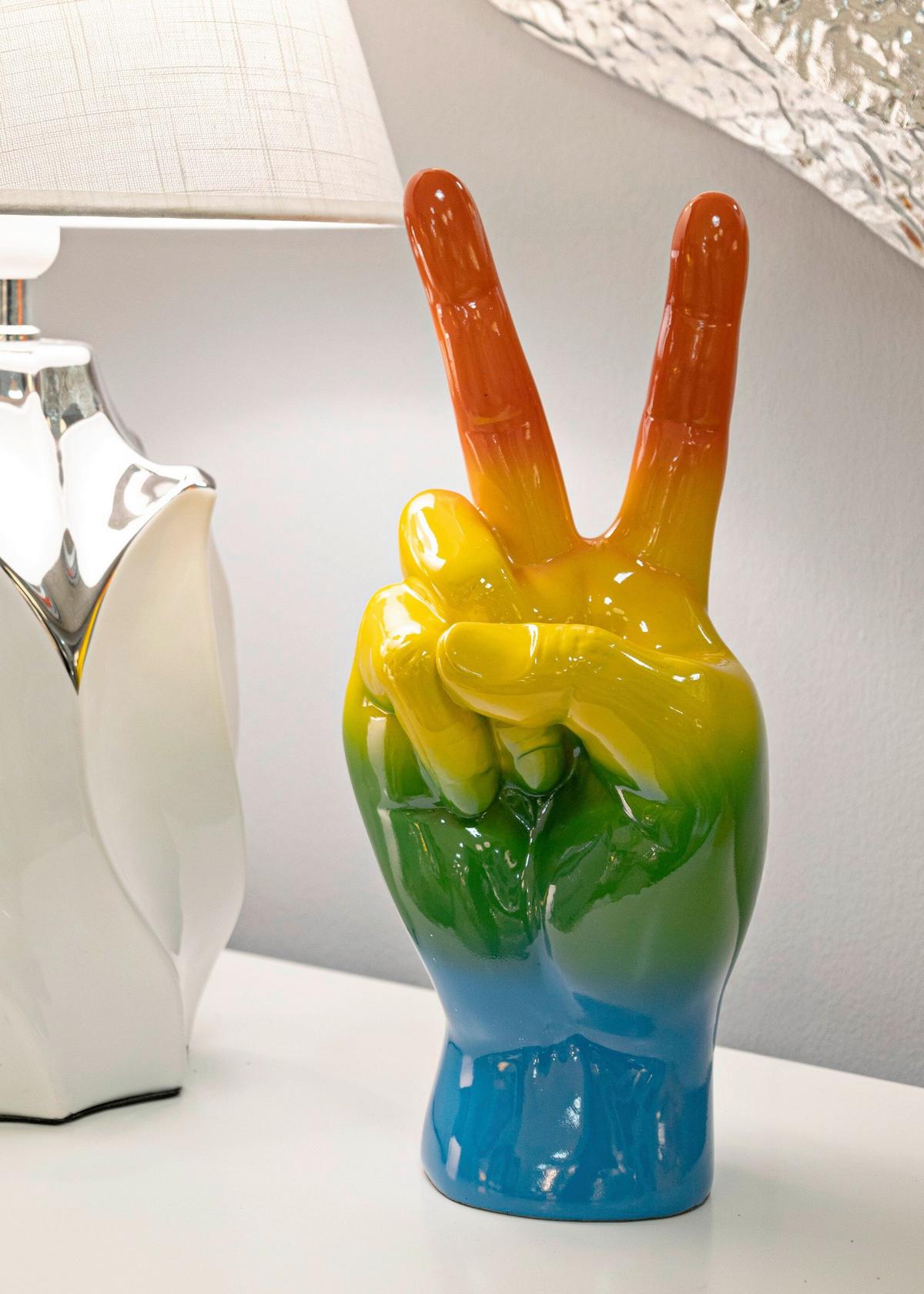 Skulptur Peace Multicolor - Basics, Kunststoff (16/36.5/13cm)