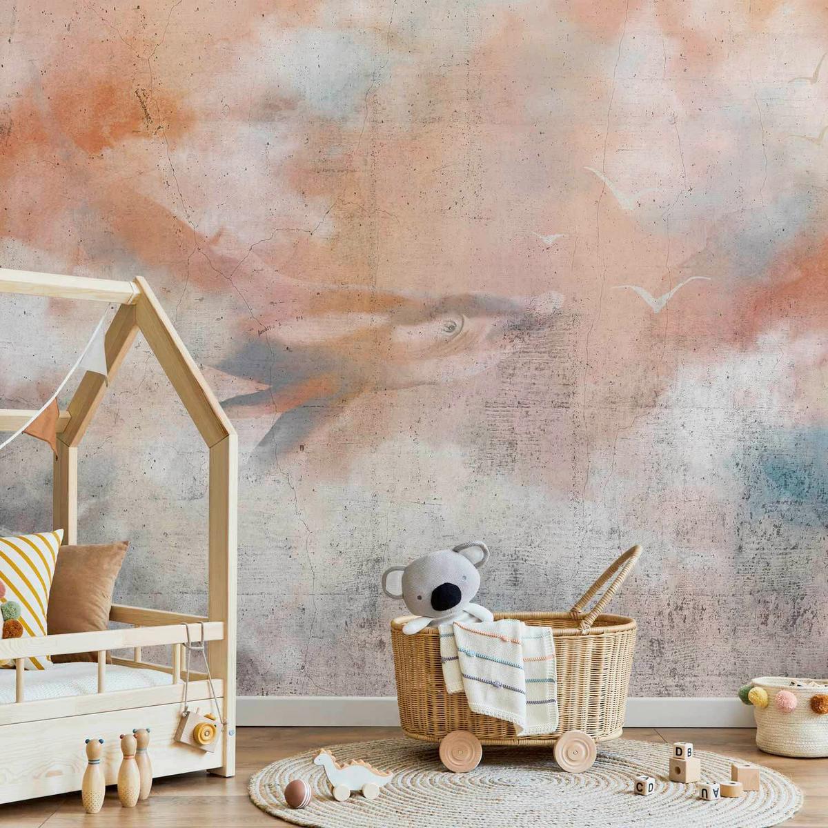 Fototapeta Sky Hunter, 250x175cm - siva/oranžna, Trendi, tekstil (250/175cm) - artgeist