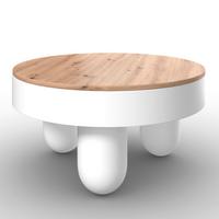 Klubska Miza Gabrielle, Bela, Barva Hrasta - barve hrasta/bela, Moderno, leseni material (80/80/42cm) - Bessagi Home