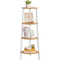 Eckregal Braun/Weiß ca.33x125x33cm - Braun/Weiß, Trend, Holzwerkstoff/Metall (33,4/124,5/33,4cm) - MID.YOU
