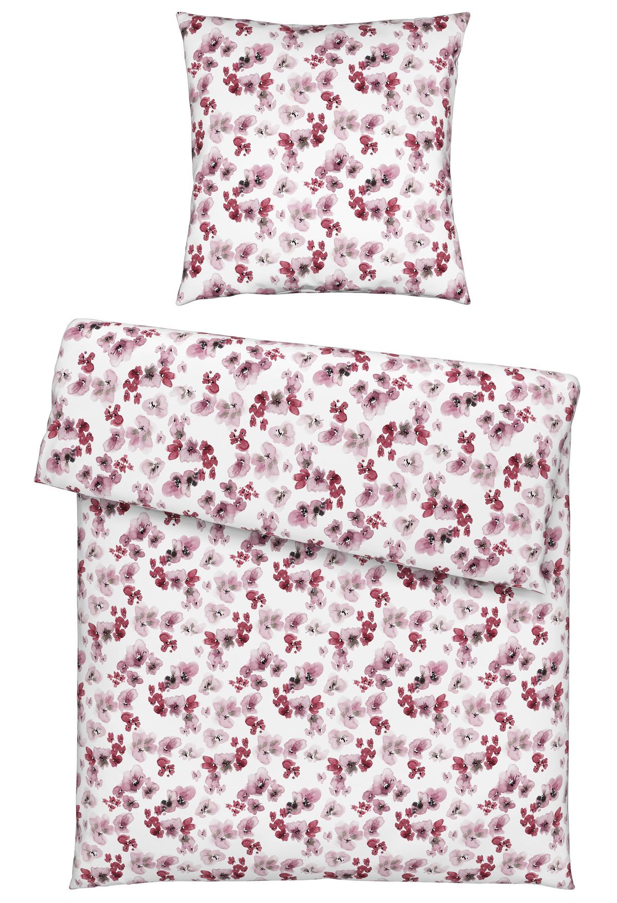 Bettwäsche Bio-Anna Weiß/Mauve ca. 135x200cm - Flieder/Mauve, Natur, Textil (135/200cm) - ecoTree
