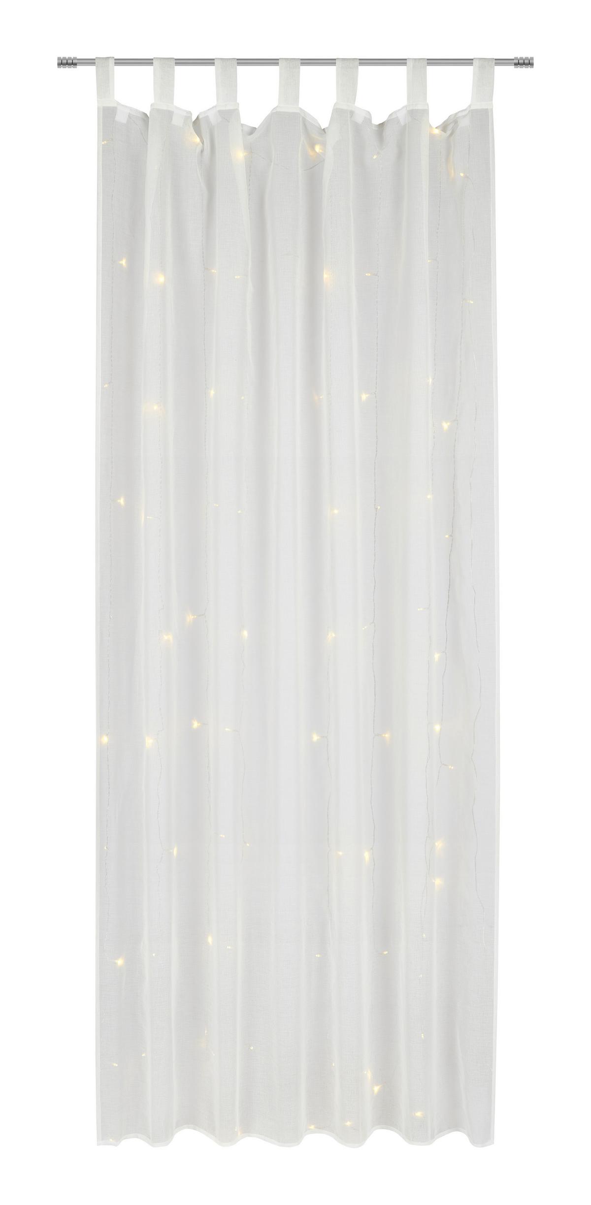 Zavjesa S Omčama Lights - bijela, Romantično / ladanjski, tekstil (140/245cm) - Modern Living