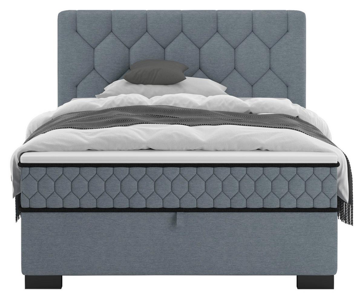 Boxbett Maya D Blau ca. 140x200cm - Blau/Schwarz, KONVENTIONELL, Holz/Holzwerkstoff (140/200cm) - Mömax
