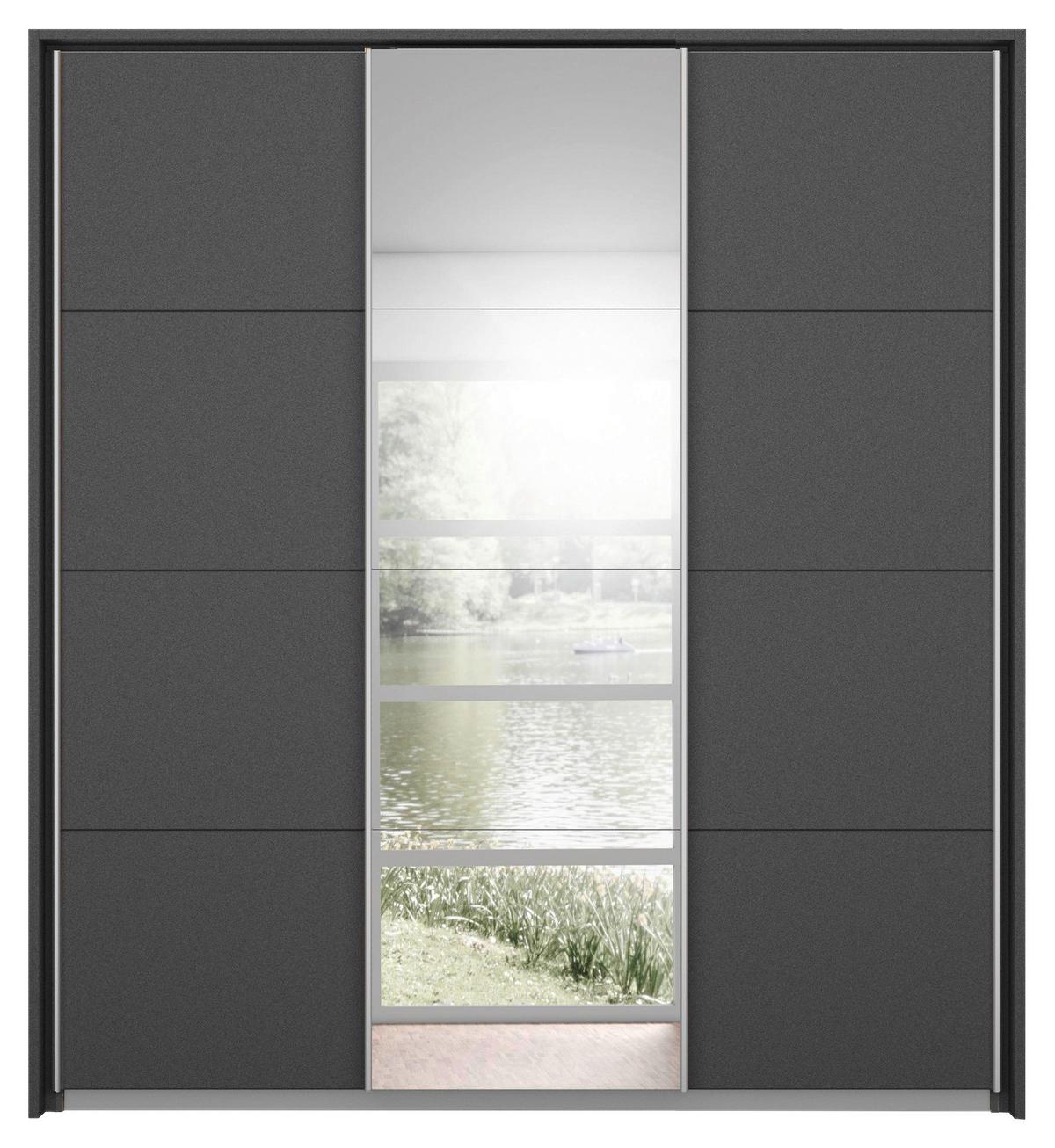 Dulap cu uși culisante MIAMI - gri, Modern, material pe bază de lemn (203/229/62cm)