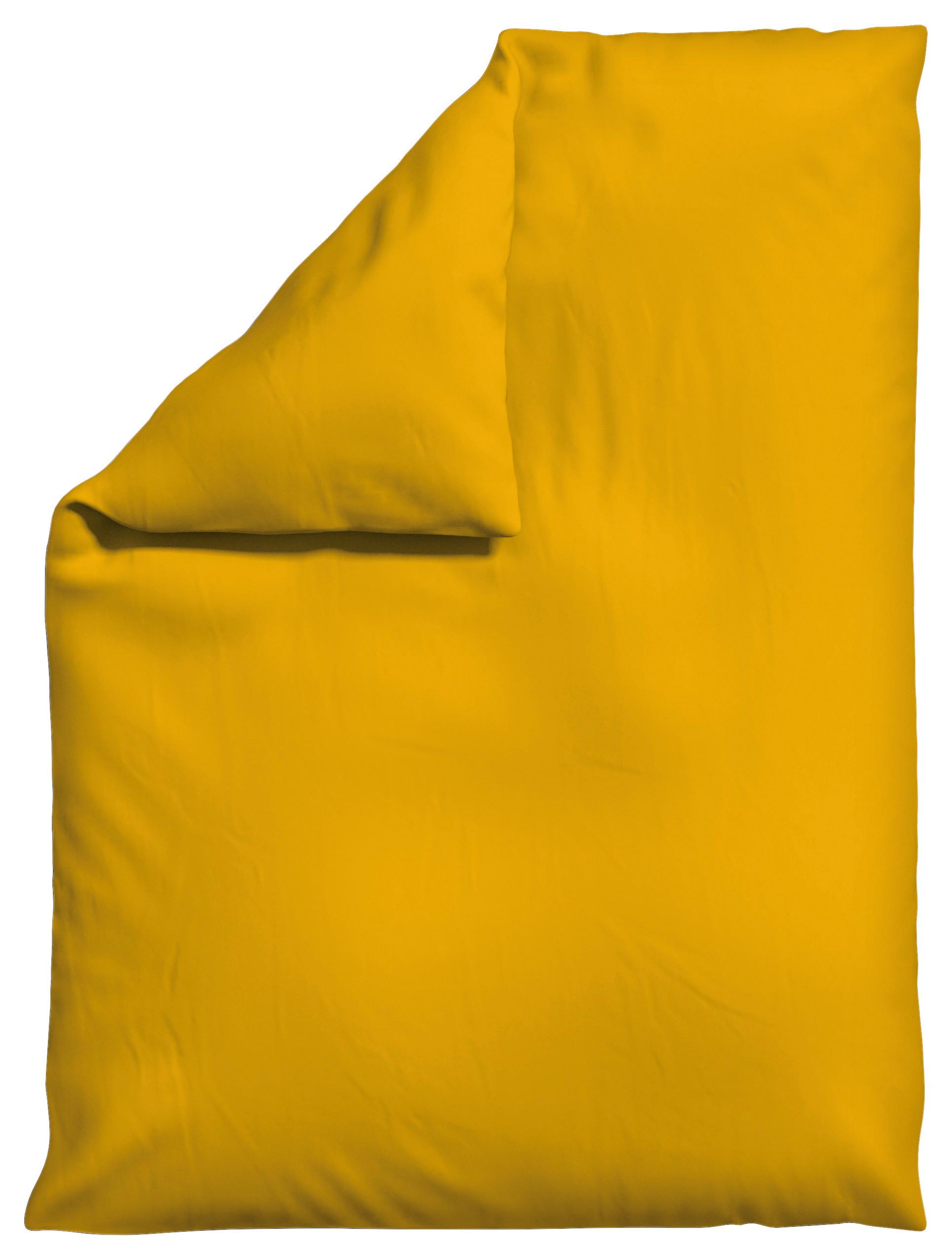 Bettdeckenbezug Woven Satin Currygelb ca. 155x220cm - Currygelb, Basics, Textil (155/220cm) - Schlafgut