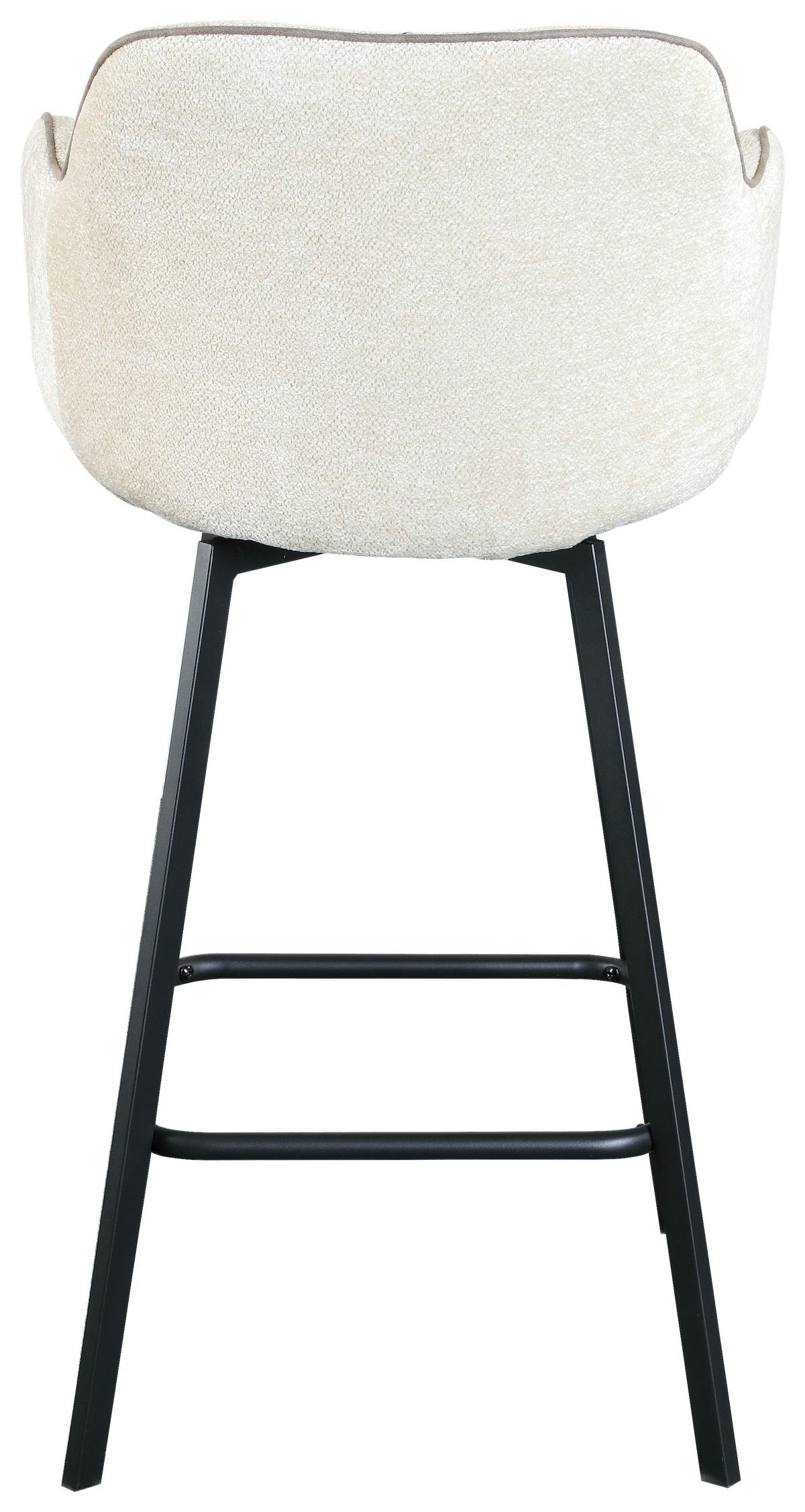 STOŁEK BAROWY ERVIK - beżowy/czarny, Modern, metal/tkanina (54/101/55cm) - MID.YOU