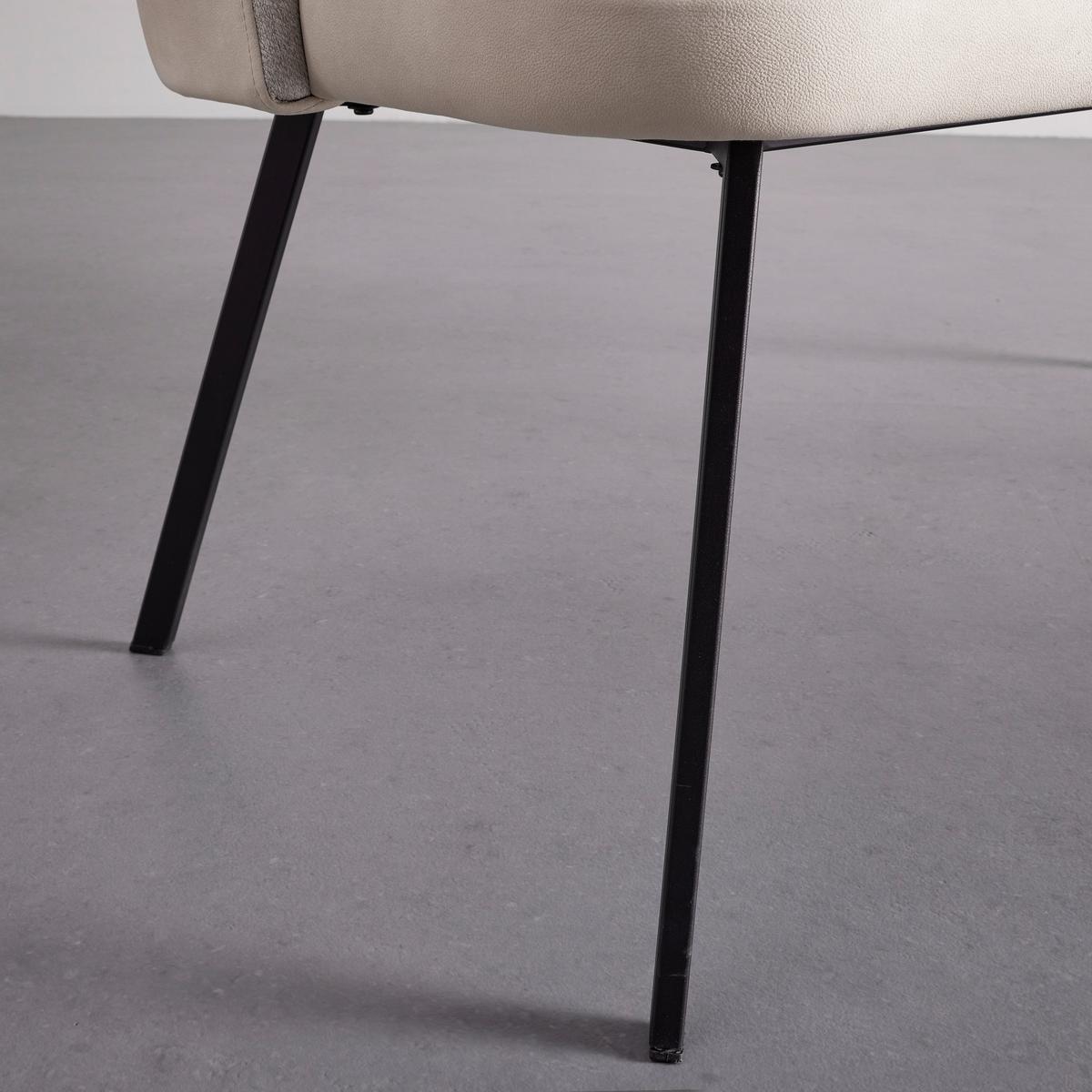 Sitzbank Danielle Creme Mikrofaser Gepolstert - Creme/Schwarz, MODERN, Holz/Textil (115/82,5/65cm) - Bessagi Home