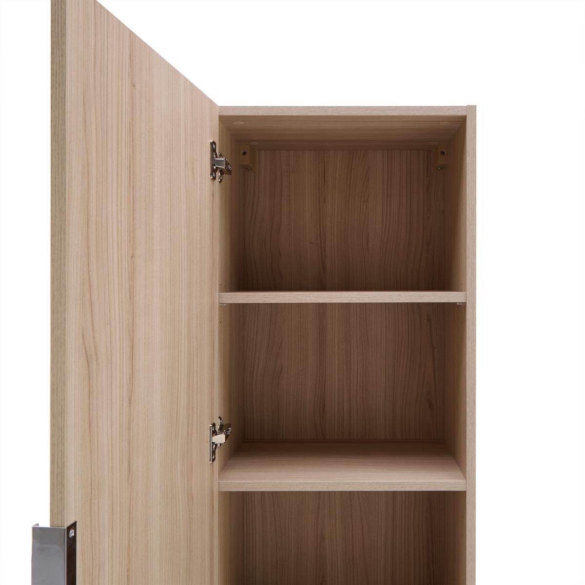 Hängeelement Siena Eichefarben - Chromfarben/Eichefarben, MODERN, Glas/Holzwerkstoff (45/125/32cm) - Premium Living