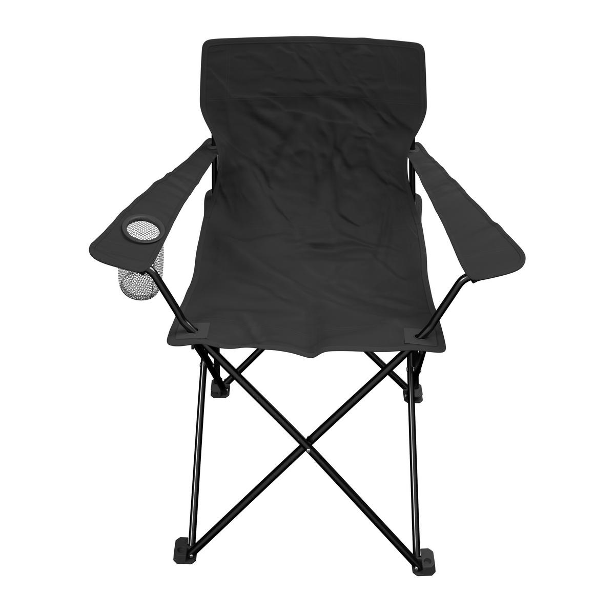 Campingsessel Blacky Schwarz ca. 80x80x51cm - Schwarz, Basics, Textil/Metall (80/80/51cm)