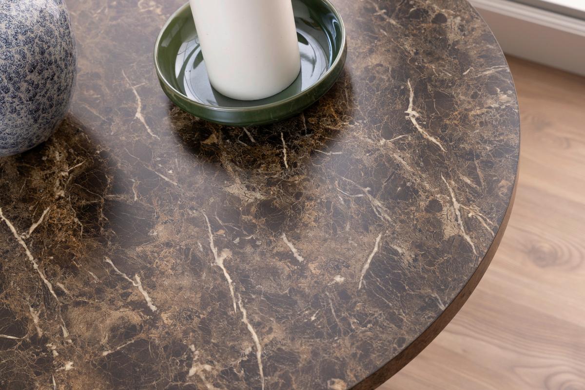 STOLIK KAWOWY AMBLE - czarny/brązowy, Trend, materiał drewnopochodny/metal (77/77/44cm) - MID.YOU