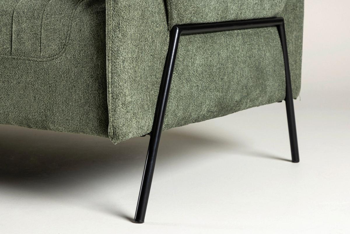 2-Sitzer-Sofa Indigo Grün - Schwarz/Grün, MODERN, Textil/Metall (165/85/77cm) - Livetastic