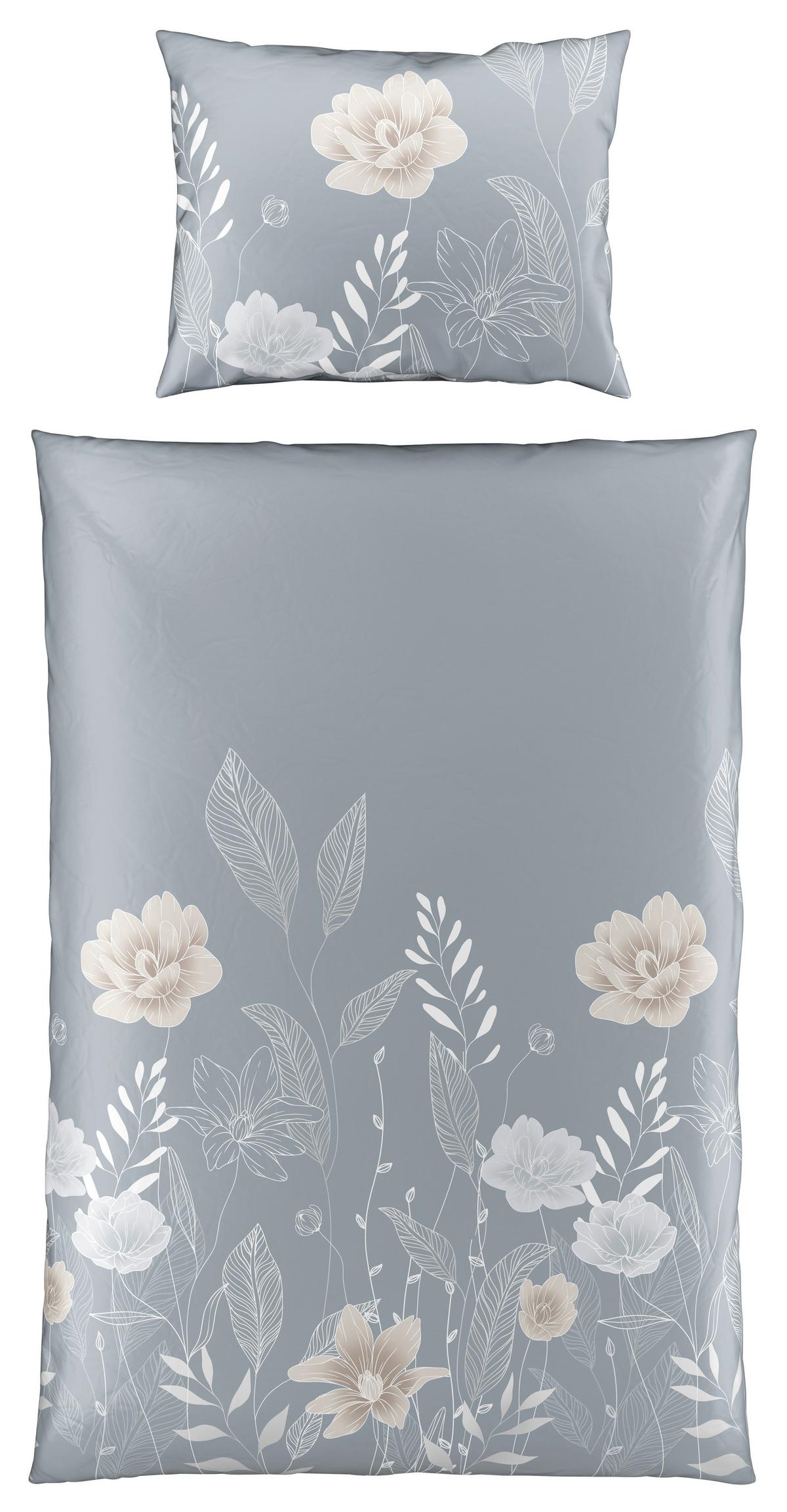 Bettwäsche Nala XL Grau ca. 140x220cm - Grau, ROMANTIK / LANDHAUS, Textil (140/220cm) - Modern Living