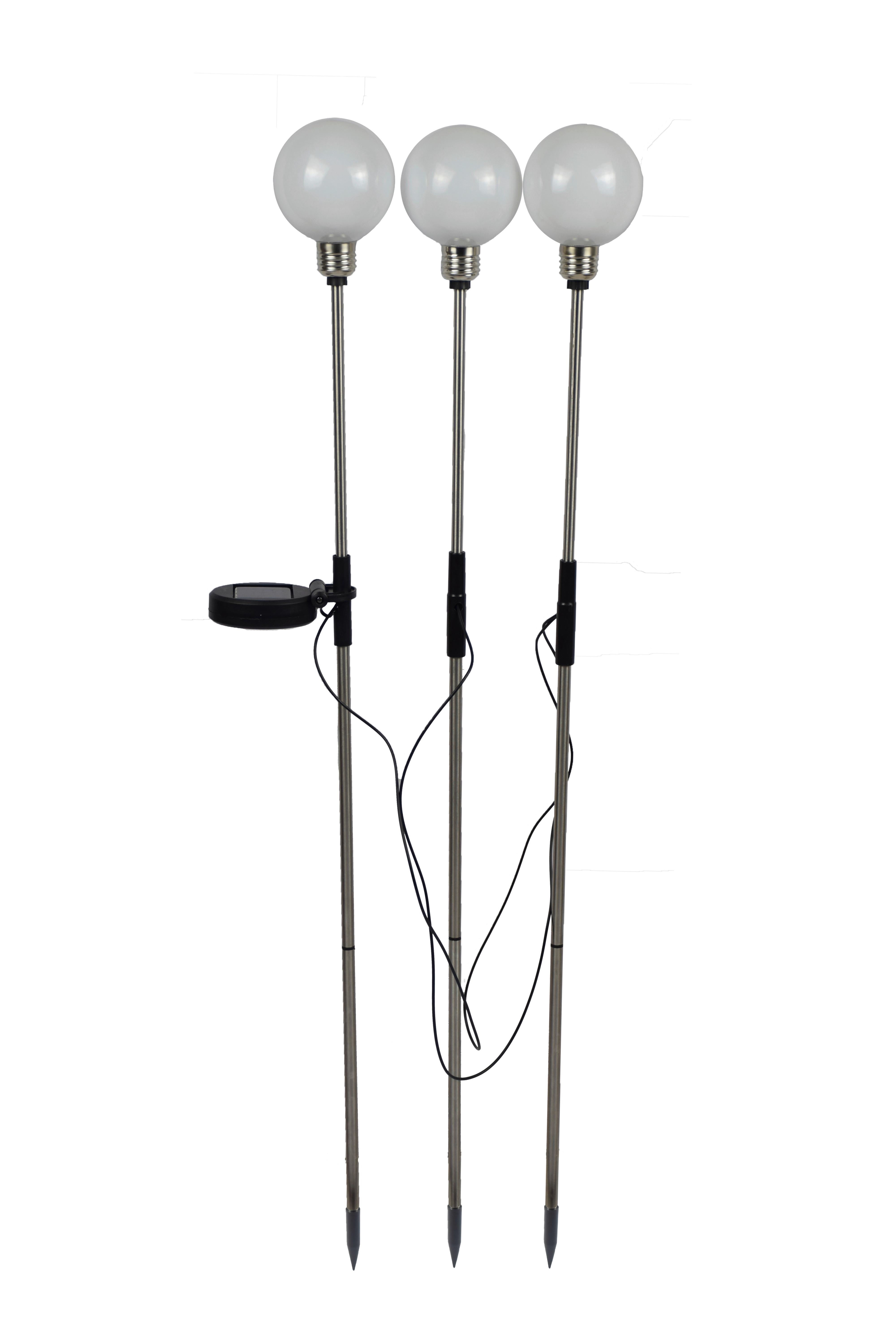 Solarleuchte Qiml in Schwarz/Weiß max. 0,18 Watt - Schwarz/Weiß, MODERN, Kunststoff/Metall (82,5cm) - Modern Living