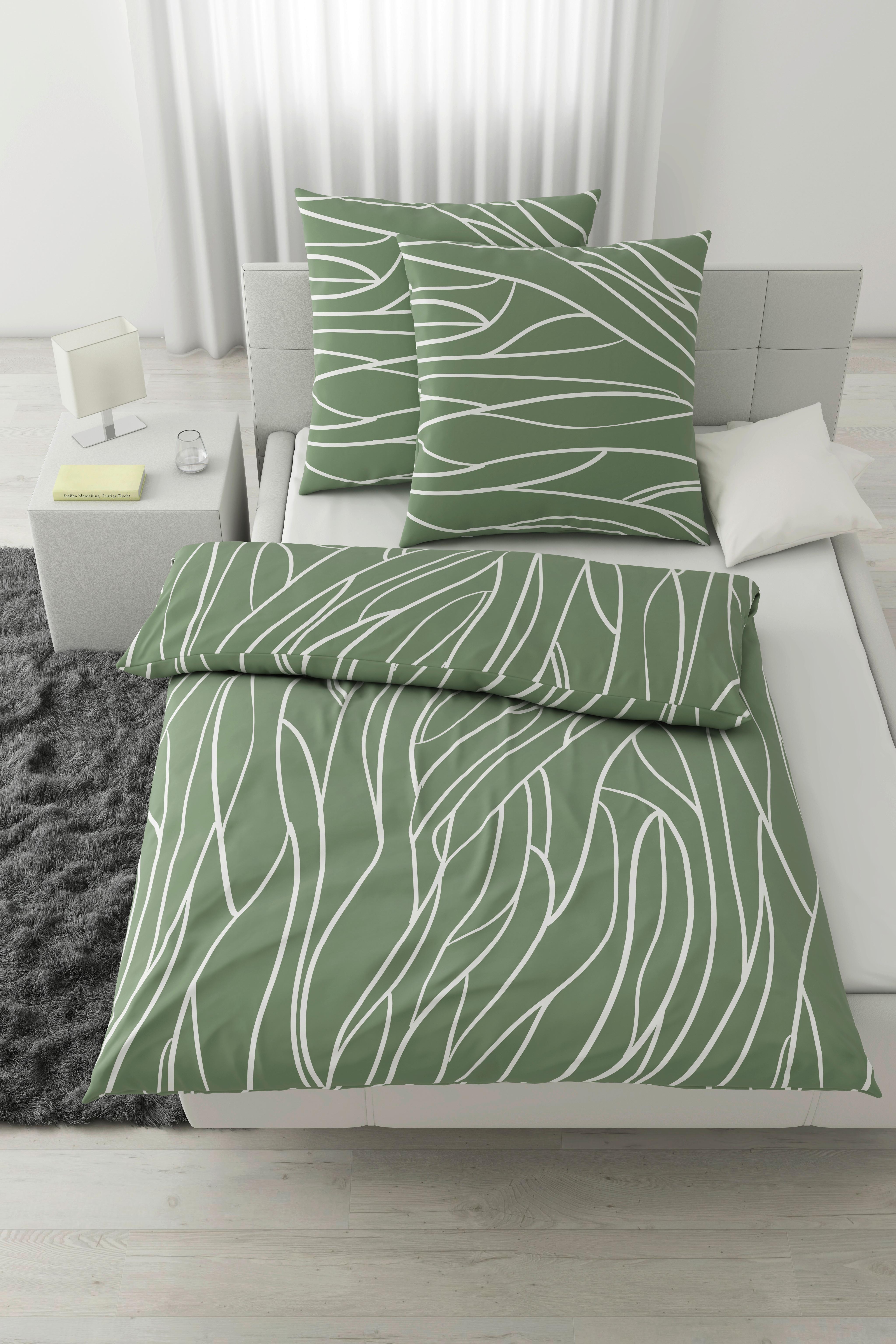 Bettwäsche Juliane XXL Grün ca. 200x200cm - Grün, KONVENTIONELL, Textil (200/200cm) - Mömax