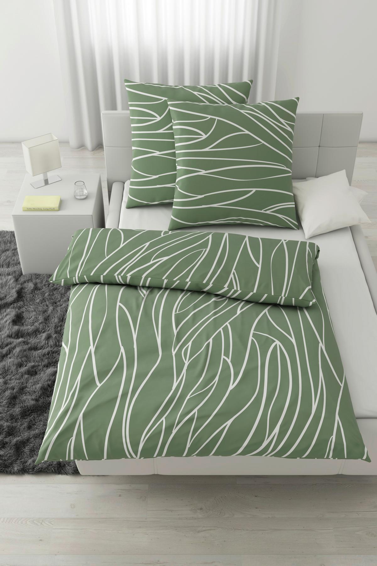 Bettwäsche Juliane XXL Grün ca. 200x200cm - Grün, KONVENTIONELL, Textil (200/200cm) - Mömax