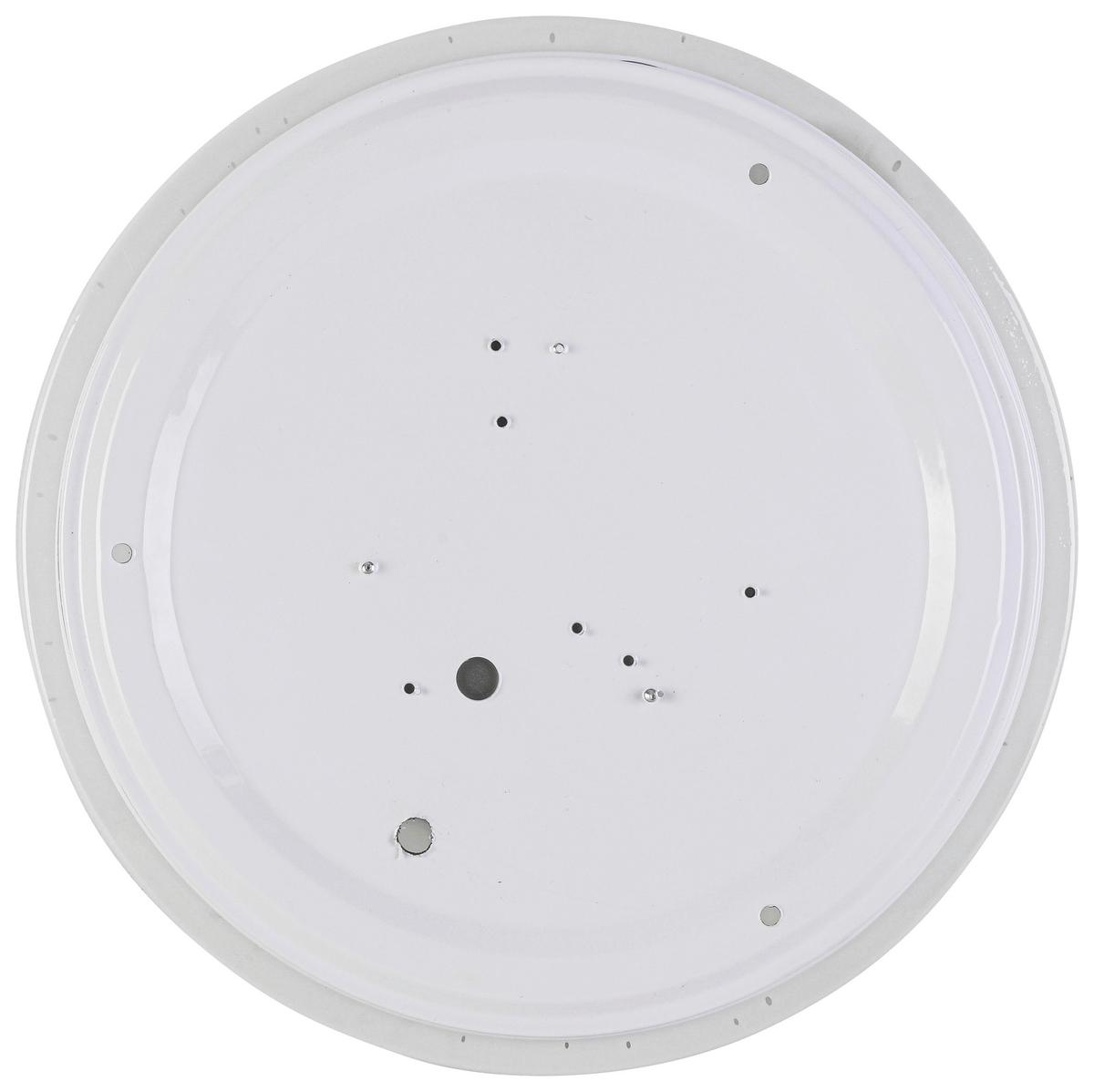 Led-deckenleuchte Ali Weiss/chromfarben Max.12 Watt - Chromfarben/Weiss, Modern, Kunststoff/Metall (26/26/5,5cm) - Mömax