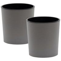Übertopf-Set Grau, 2-teilig - Grau, Basics, Kunststoff (30/30,5cm) - Siena Garden