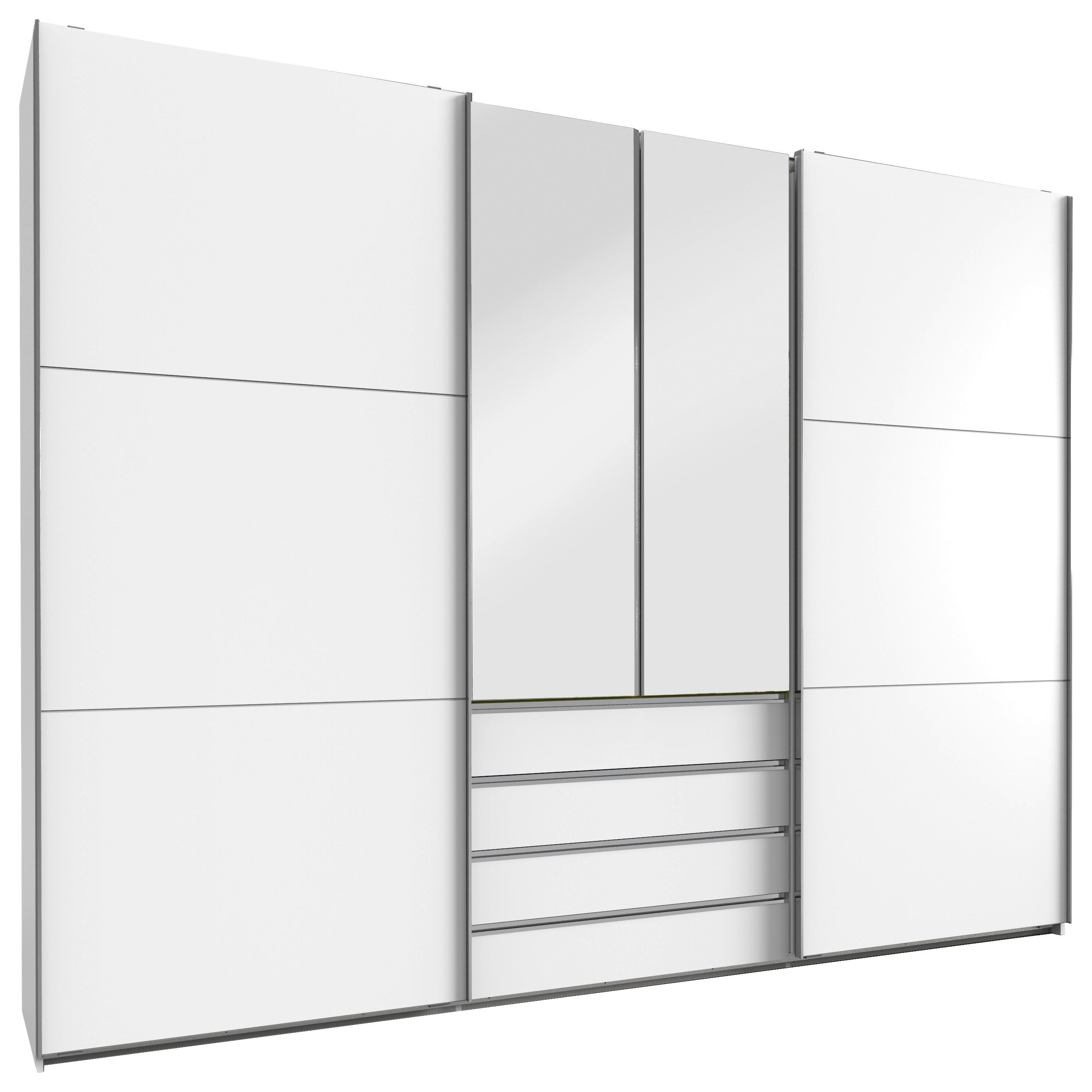DULAP USI CULISANTE MAGIC - argintiu/alb, Modern, material pe bază de lemn (300/236/65cm) - Premium Living