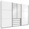 DULAP USI CULISANTE MAGIC - argintiu/alb, Modern, material pe bază de lemn (300/236/65cm) - Premium Living