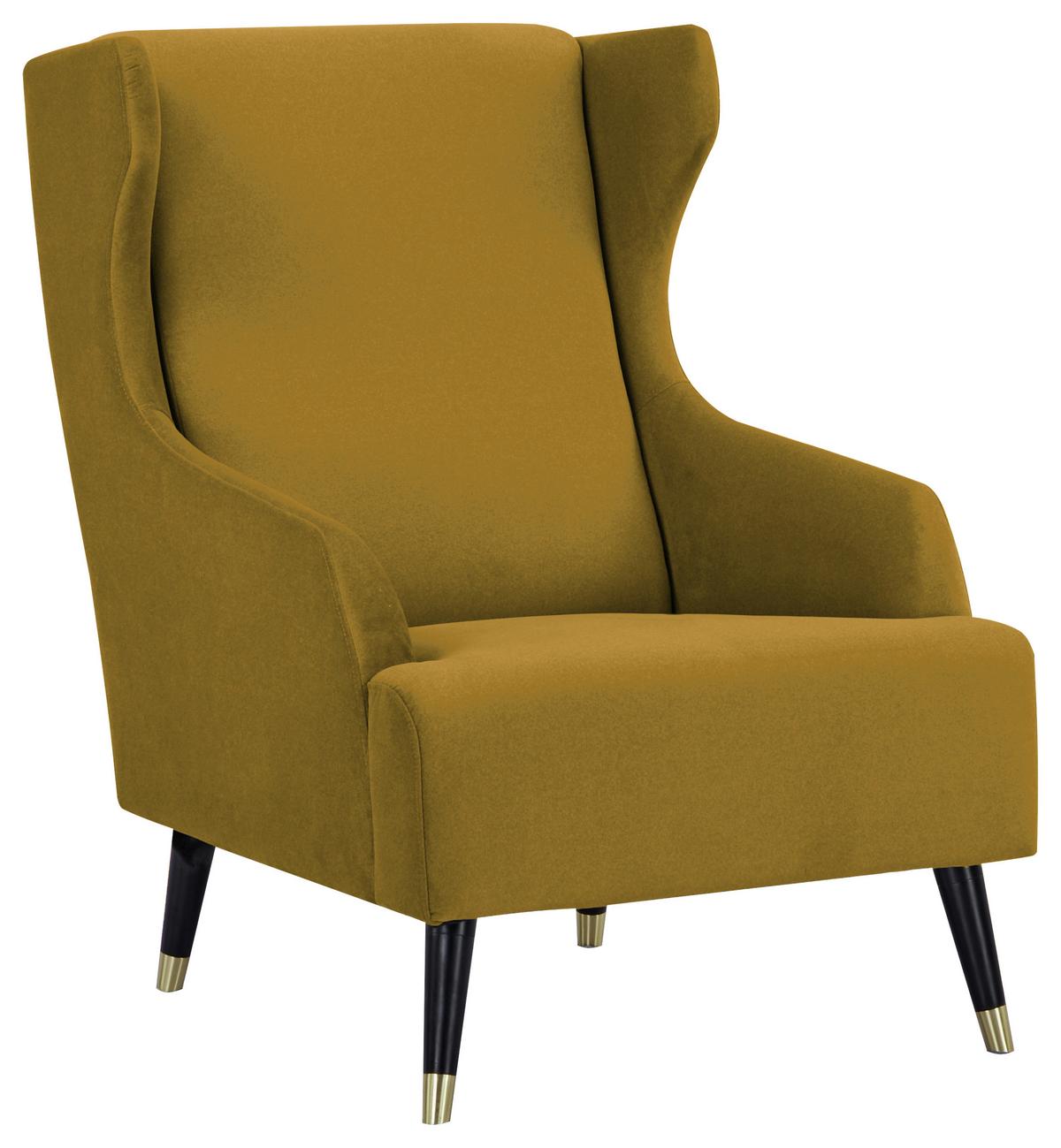Fotoliu TIFFANY - galben, Modern, lemn/textil (71/102/95cm) - Mömax