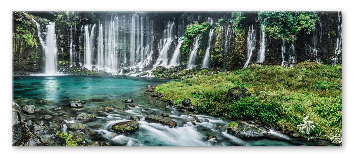 Glasbild Multicolor ca. 125x50cm - Multicolor, Basics, Glas/Papier (125/50cm)