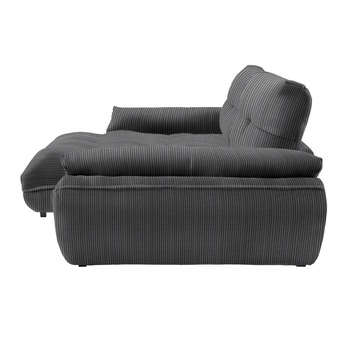 Wohnlandschaft Vivo Anthrazit - Anthrazit/Schwarz, MODERN, Kunststoff/Textil (179/63/317cm) - Premium Living