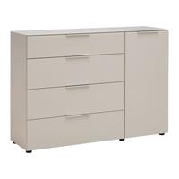 Kommode Siena Kaschmirfarben - Chromfarben/Kaschmir, MODERN, Glas/Holzwerkstoff (135/99/40cm) - Mömax