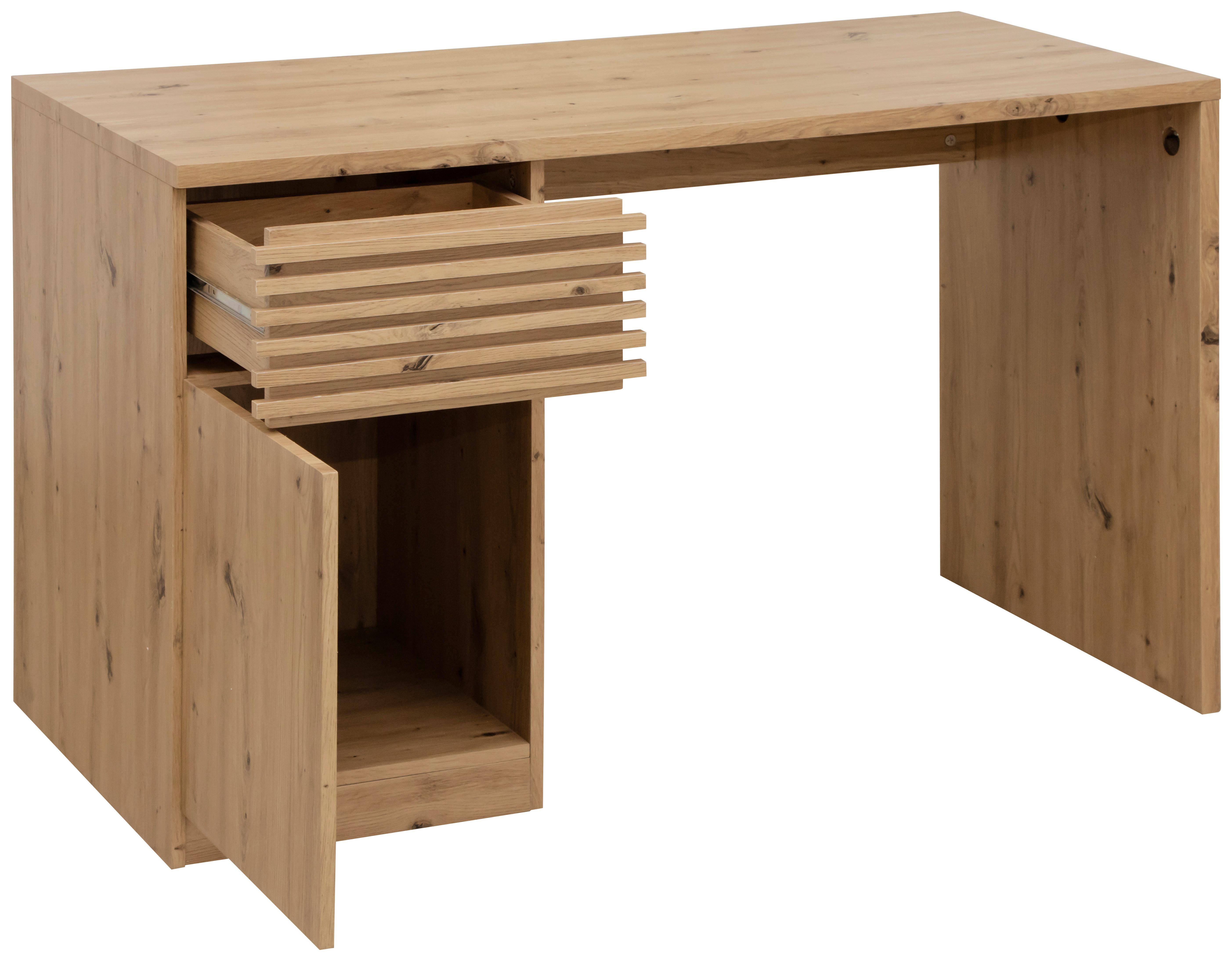 SKRIVBORD HUGO - ek Artisan/ekfärgad, Modern, trämaterial (120/60/75cm) - Mömax