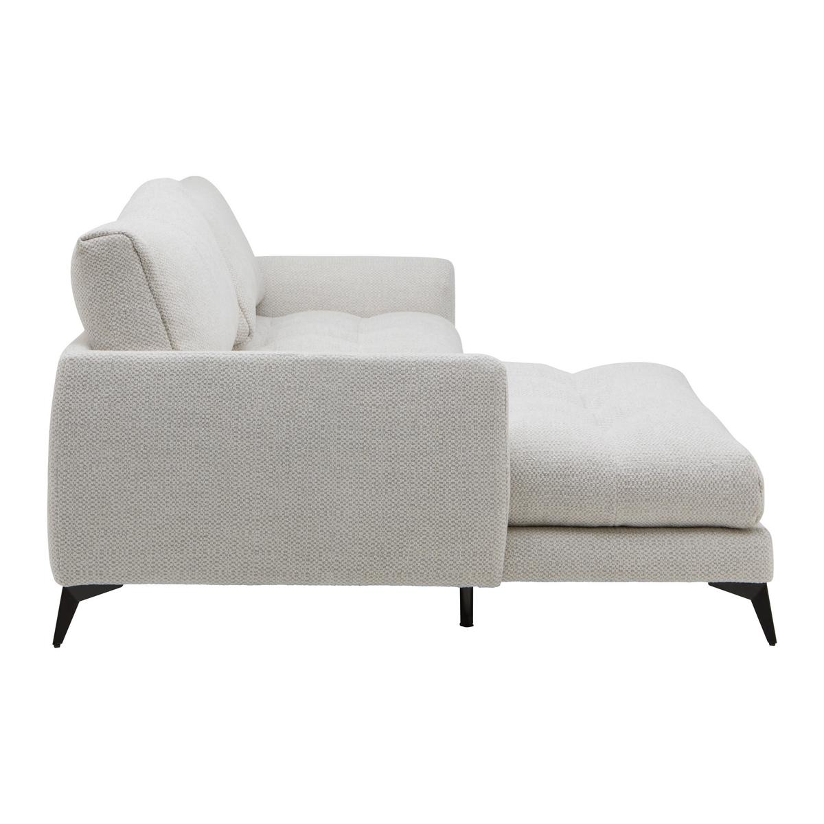 Ecksofa Bruce Grauweiß - Grauweiß/Schwarz, Textil/Metall (161/61-85/273cm) - Mömax
