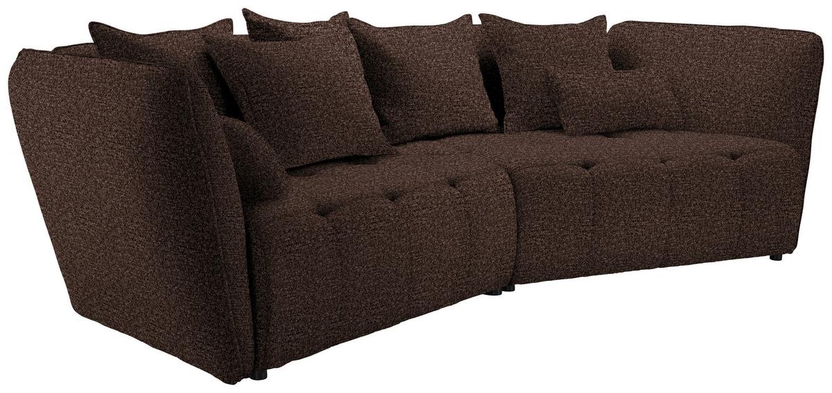 Boxspringsofa Sofi Braun - Schwarz/Braun, MODERN, Textil (294/93/152cm) - Premium Living