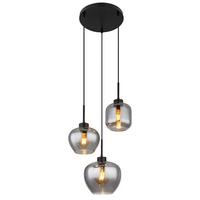 Hängeleuchte Matt Schwarz max. 40 Watt - Schwarz, Design, Glas/Kunststoff (38/120cm) - Globo