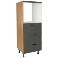Geräteumbauschrank Easytouch Grün - Eichefarben/Schwarz, MODERN, Holzwerkstoff/Metall (60/168/58cm) - Nobilia