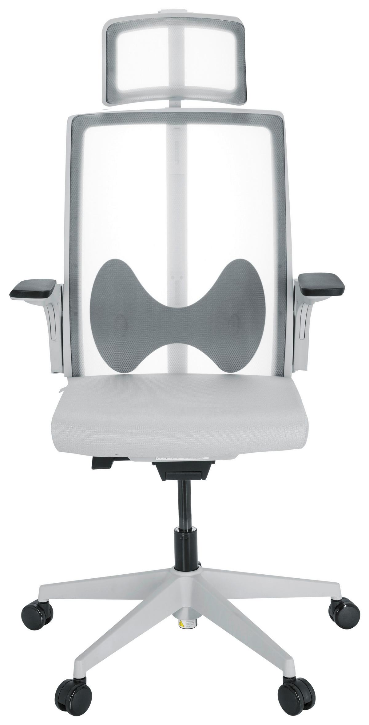 Pisarniški Stol Arceo W, Siva - siva/bela, Basics, umetna masa/tekstil (66/123-139/66cm) - MID.YOU