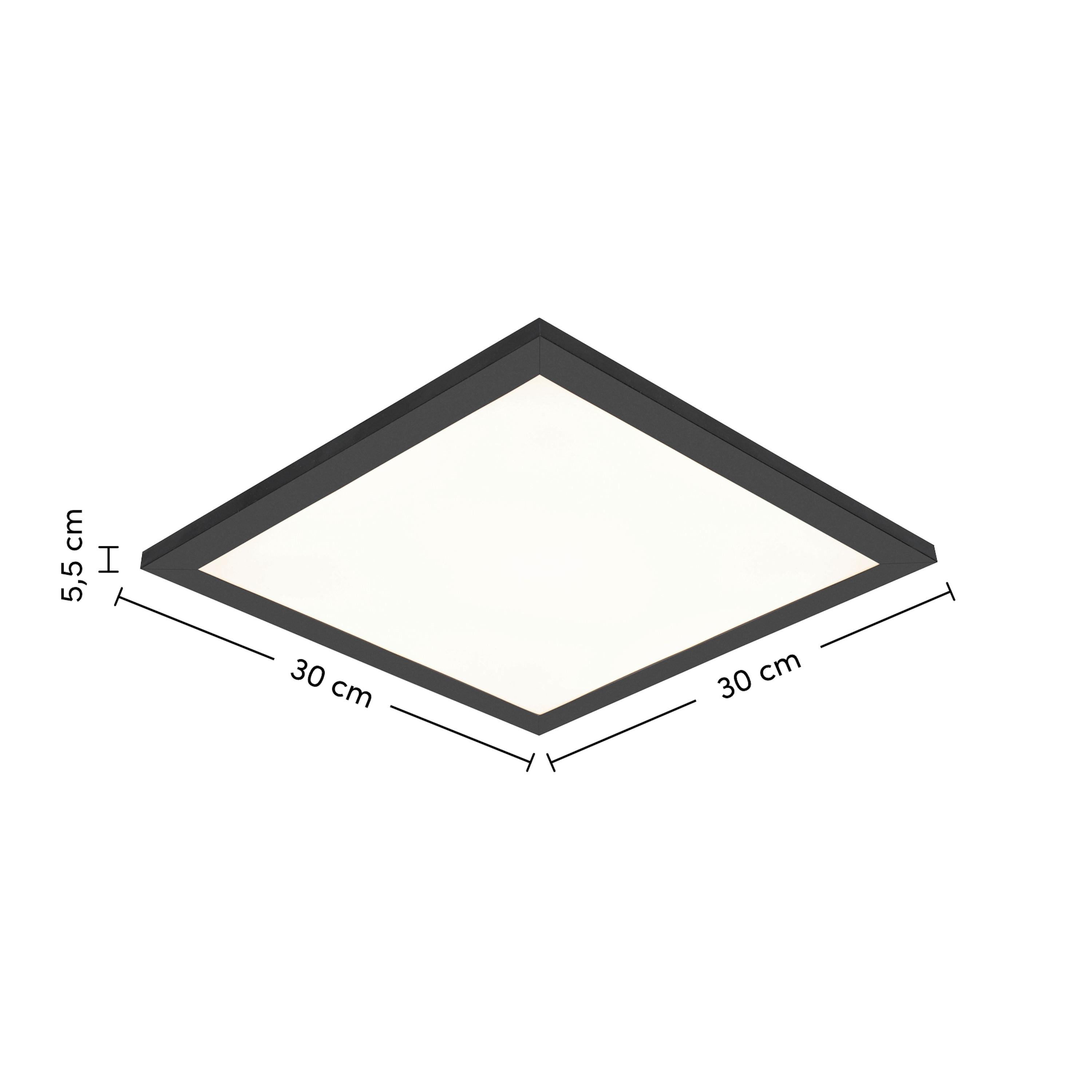 LED-TAKLAMPA JUO -TOP- - vit/svart, Modern, metall/plast (30/30/5,5cm) - Mömax