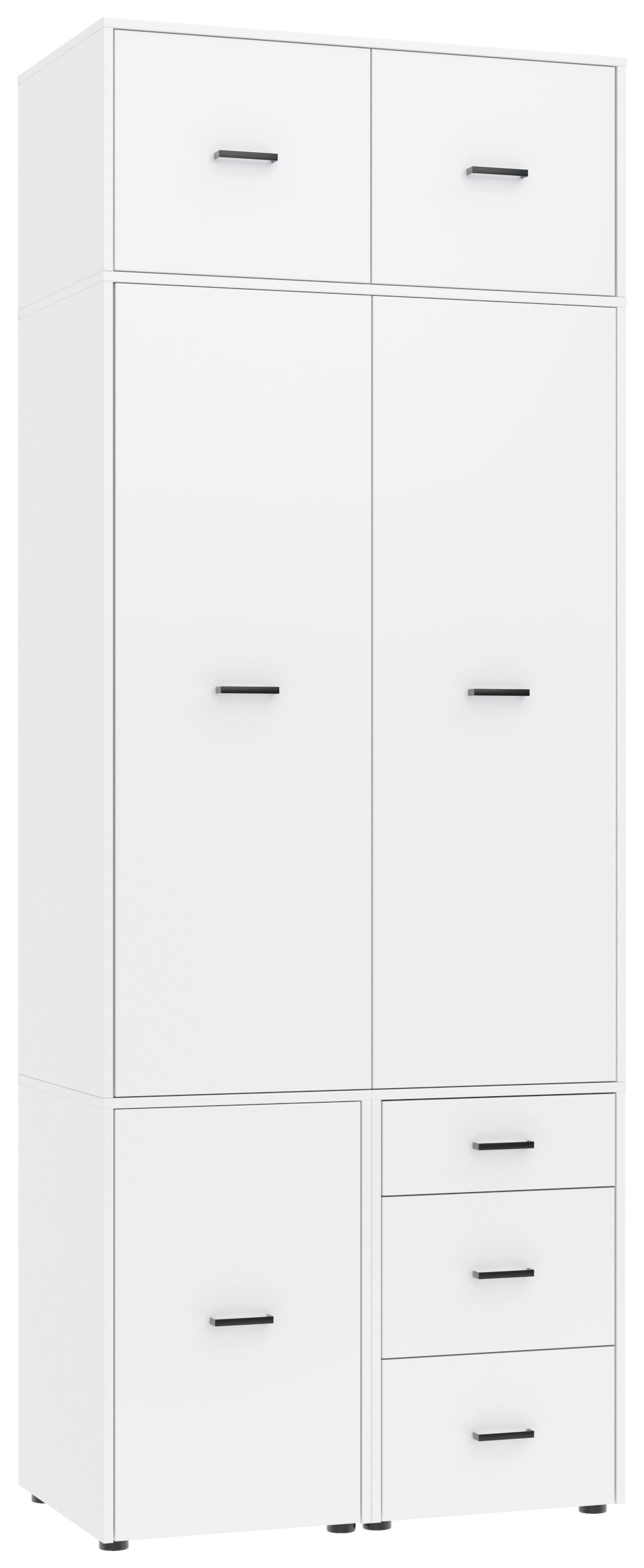 Kleiderschrank Kivo Weiß - Schwarz/Weiß, Basics, Holzwerkstoff/Kunststoff (90/239,40/52,1cm) - Based