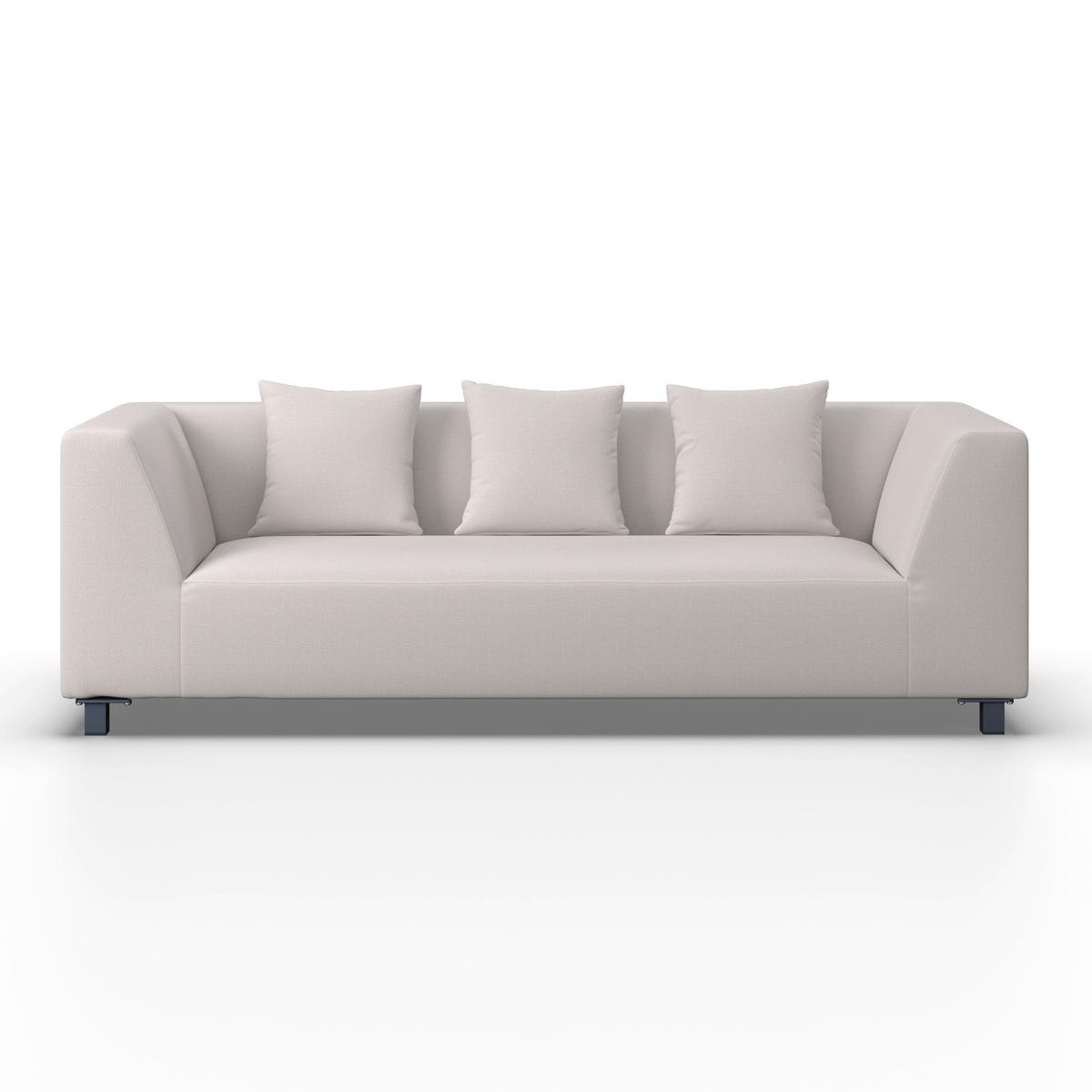 Loungegarnitur Andonia Hellgr. Outdoorstoff/Metall +Abdeckung - Hellgrau/Grau, MODERN, Textil/Metall (227/72/85cm) - Bessagi Garden