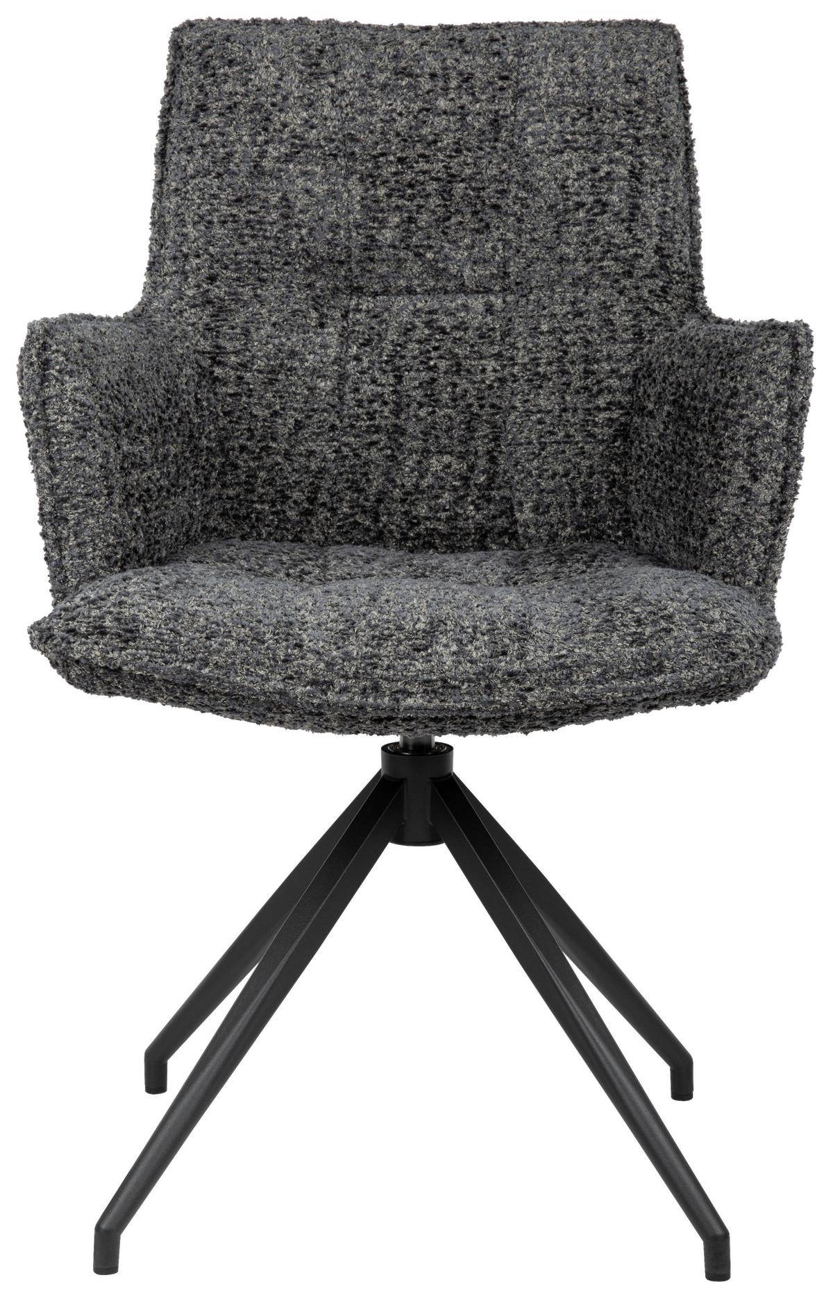 KRZESŁO Z PODŁOKIETNIKAMI OSAKA VENGA -EXKLUSIV- - ciemnoniebieski/czarny, Design, metal/tkanina (59/89,5/63cm) - Novel