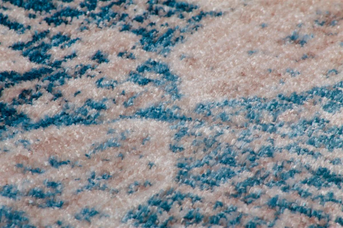 Flachwebeteppich Antigua 525 Creme/blau 80x150 - Blau/Creme, Design, Textil (80/150cm) - Kayoom
